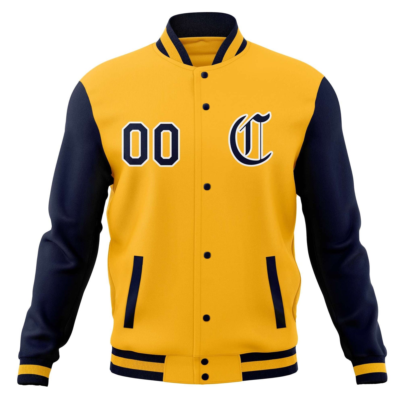 Custom Varsity Letterman Baseball Jackets Personalized Full-Snap with Raglan Sleeves