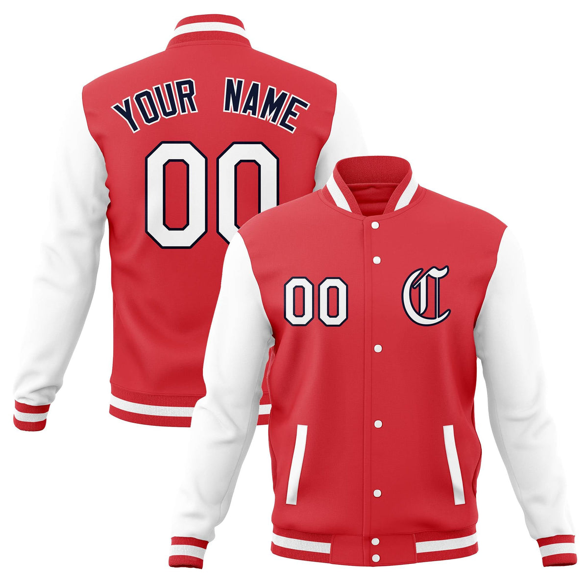 Custom Men&#39;s Full-Snap Baseball Coats Varsity Letterman Jackets