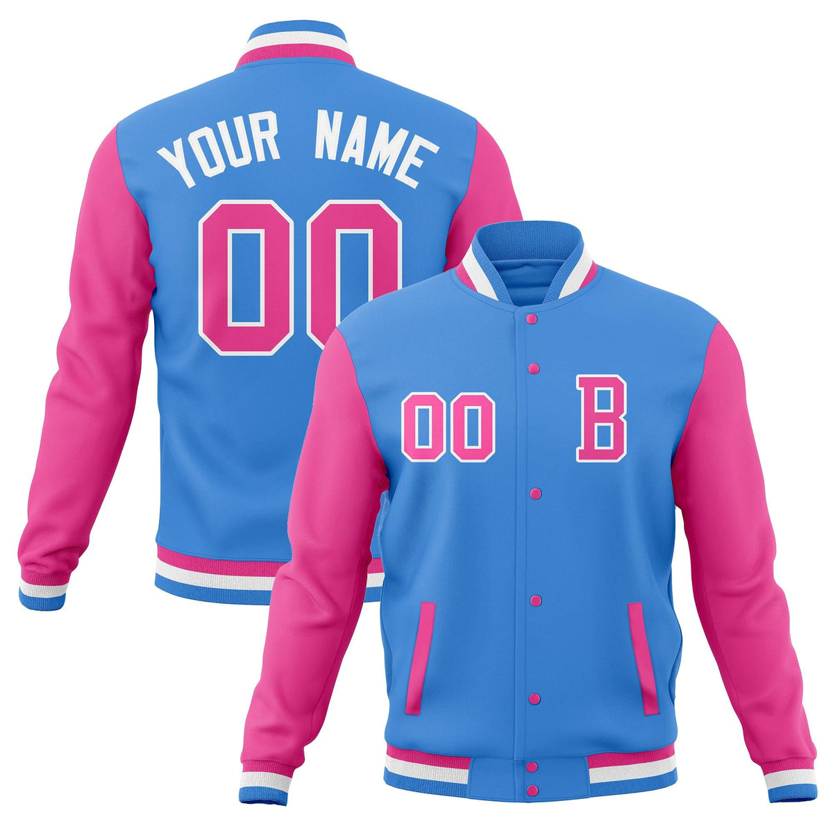 Custom Varsity Letterman Jacket Personalized Full-Snap Stitched Baseball Coats