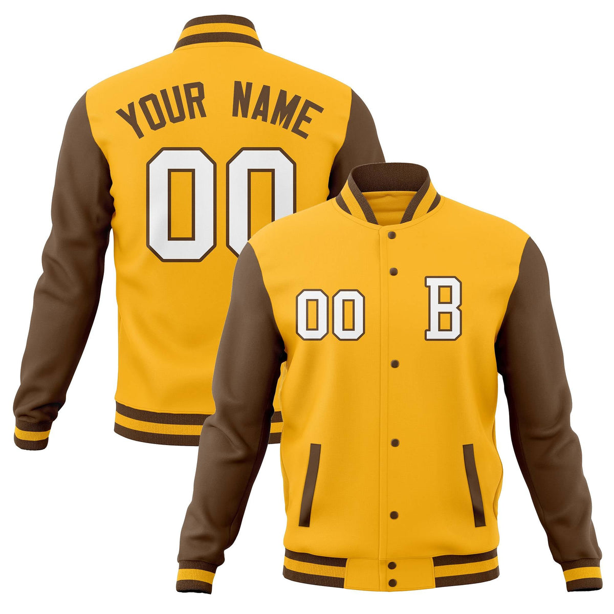 Custom Varsity Letterman Jacket Personalized Full-Snap Stitched Baseball Coats