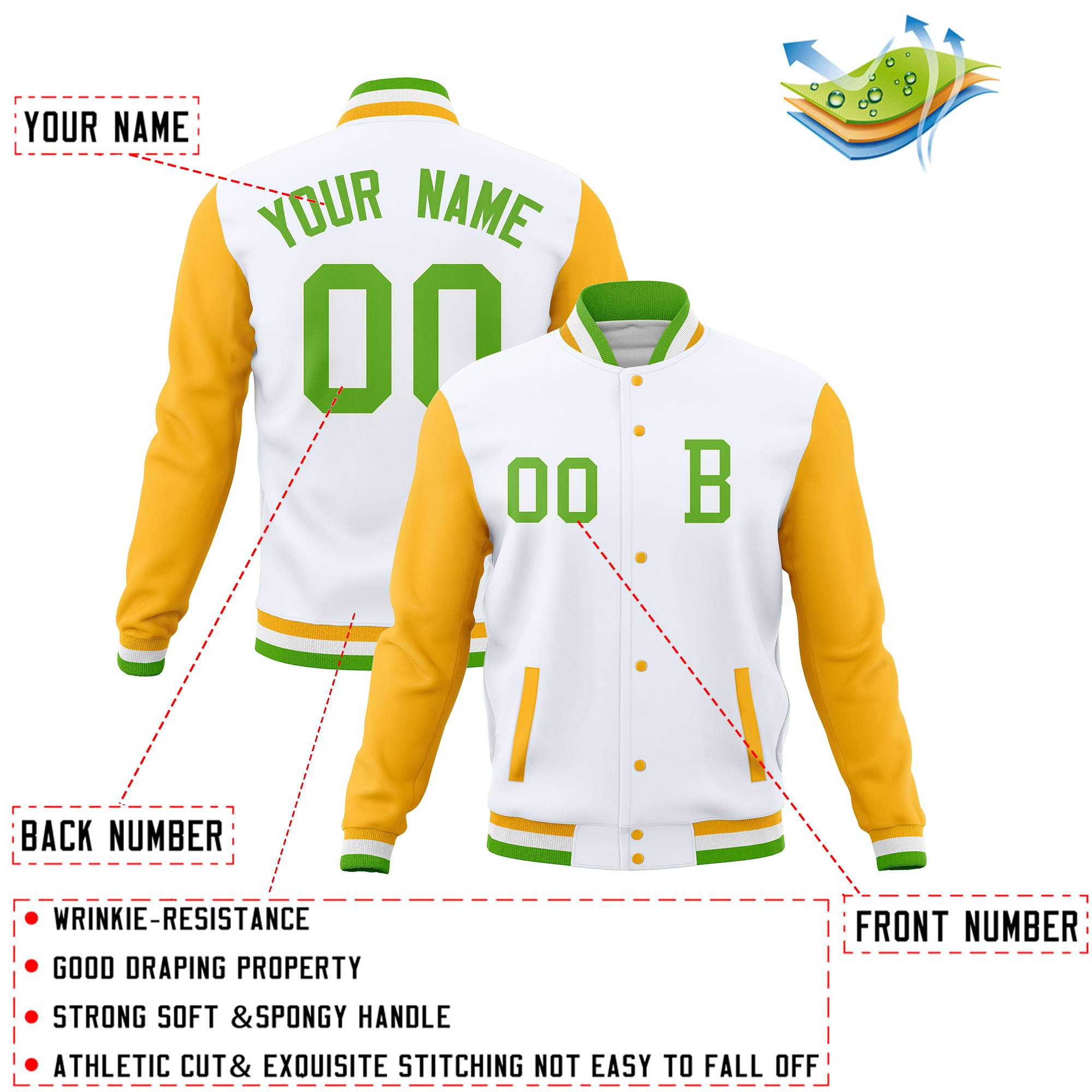 Custom Full-Snap Baseball Coats and Personalized Stitched Varsity Letterman Jackets
