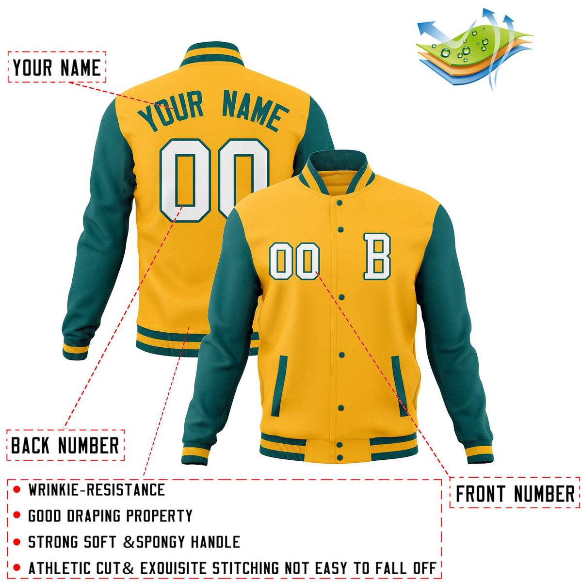 Custom Full-Snap Baseball Coats Crafted Varsity Letterman Jackets