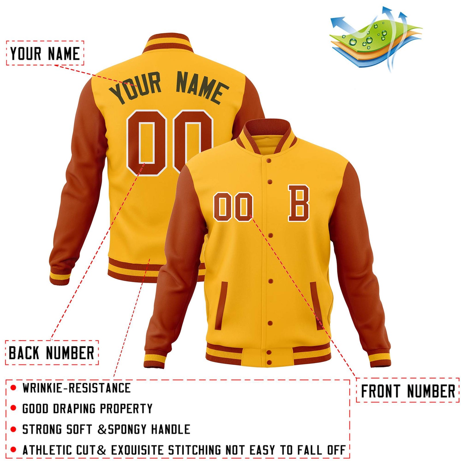 Custom Full-Snap Baseball Coats Crafted Varsity Letterman Jackets