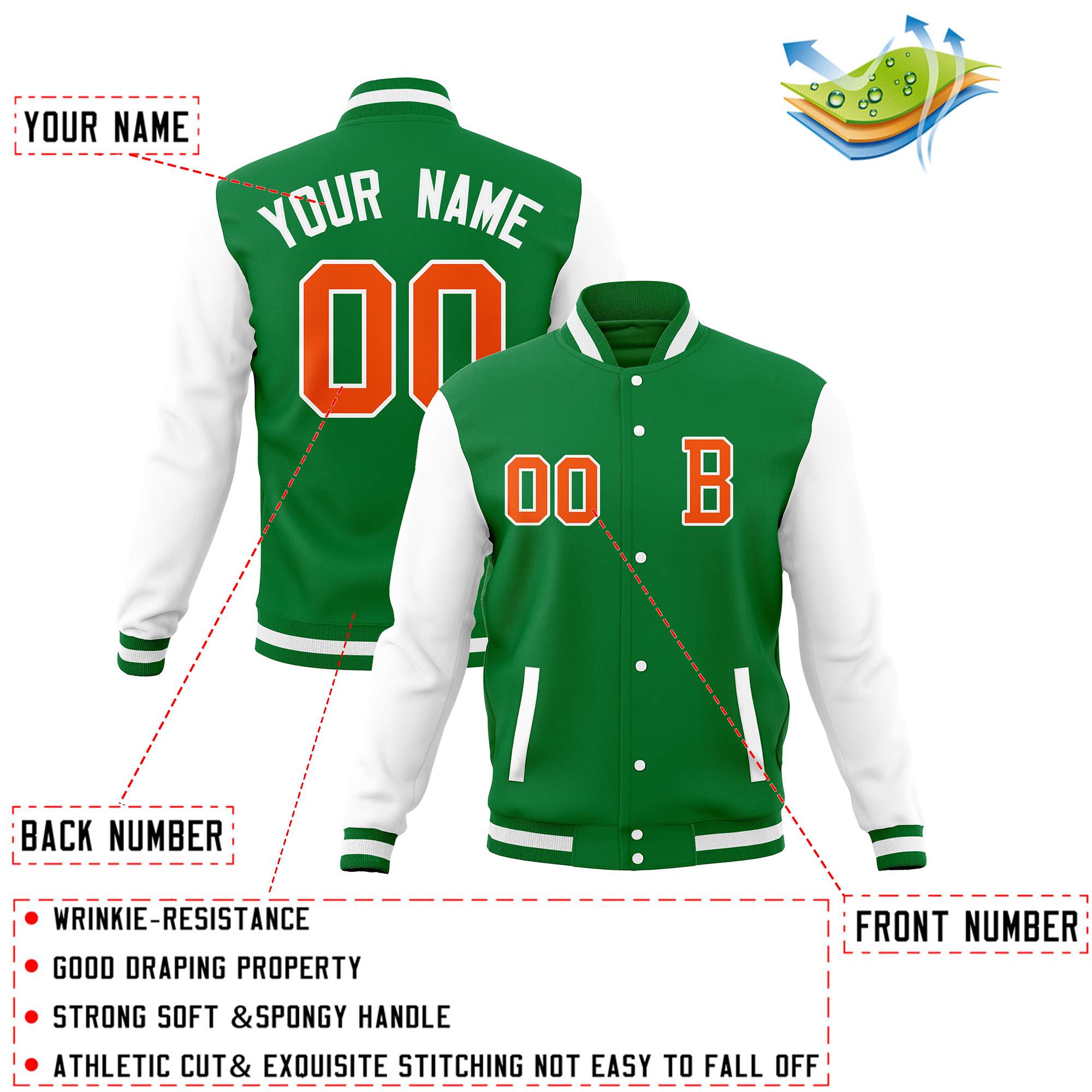 Custom Full-Snap Baseball Coats Crafted Varsity Letterman Jackets
