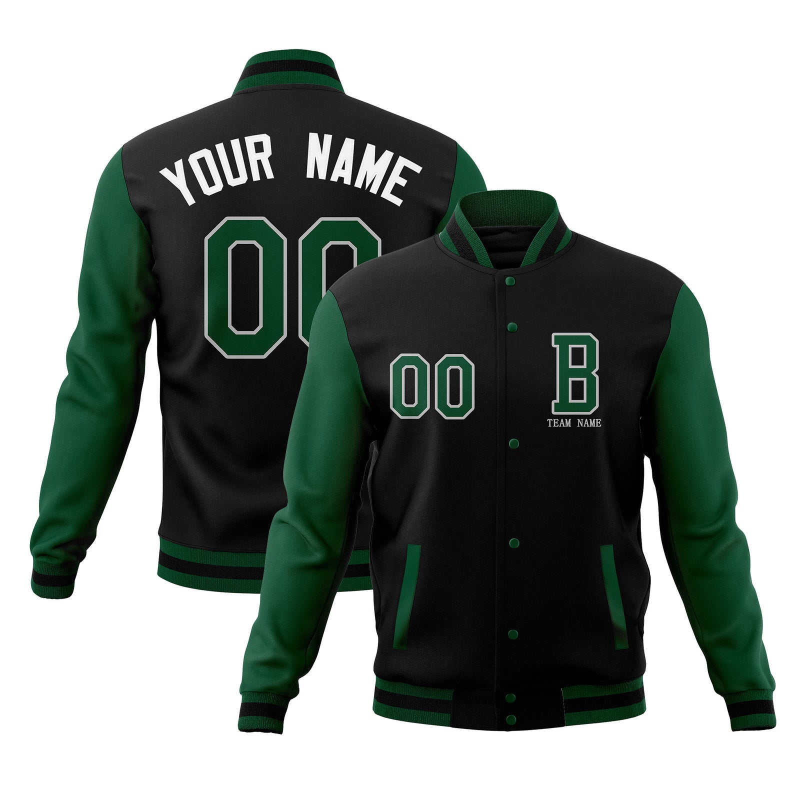 Custom Full-Snap Baseball Coats with Personalized Stitched Varsity Letterman Jacket