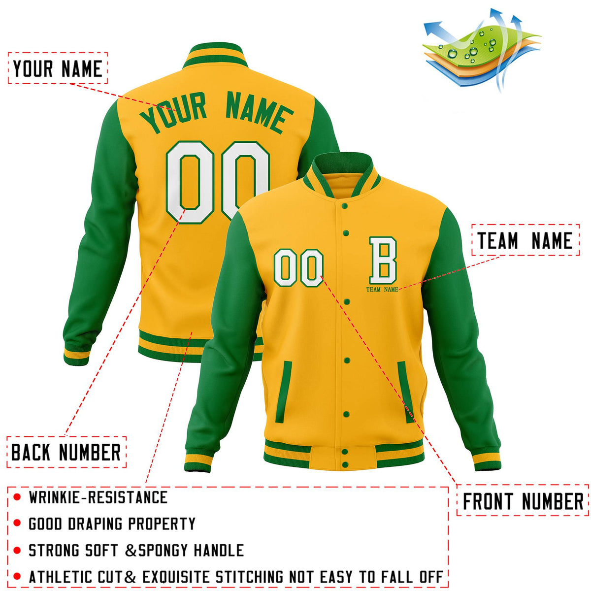 Custom Full-Snap Baseball Varsity Jackets with Personalized Coats