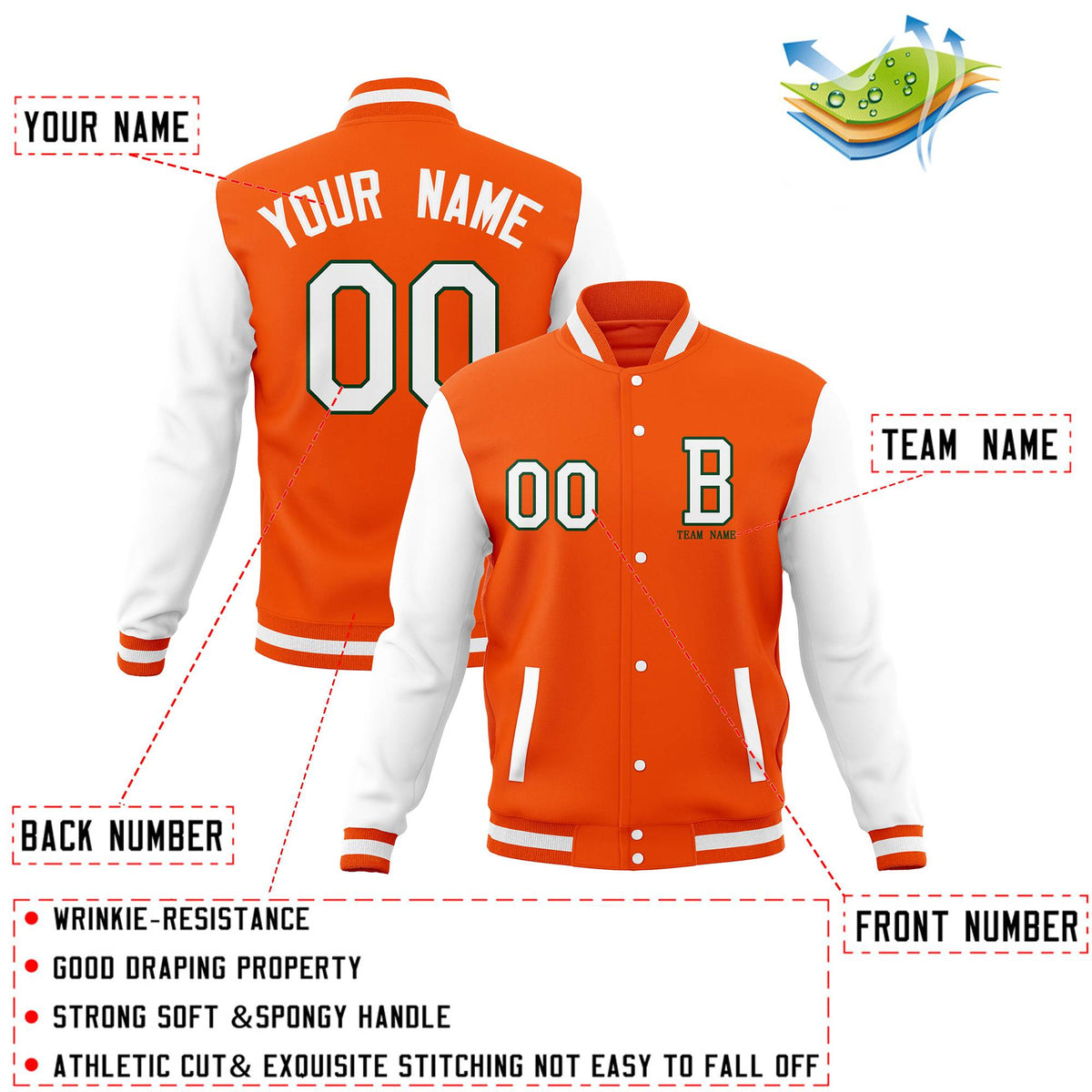 Custom Full-Snap Baseball Coats,Crafted Varsity Letterman Jackets