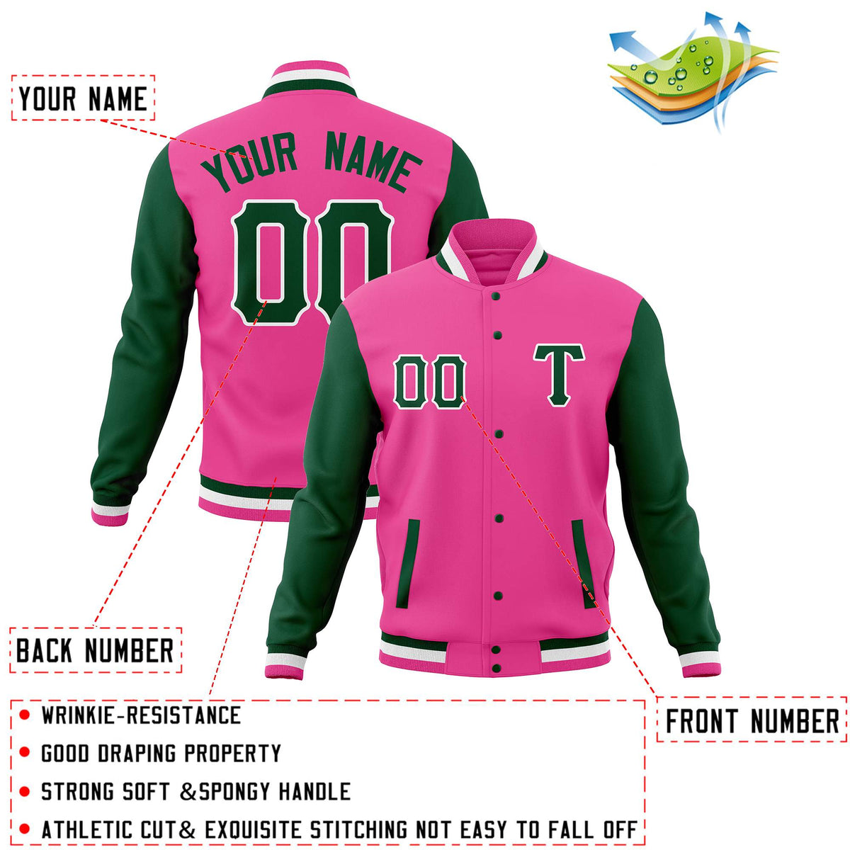 Custom Man&#39;s Varsity Baseball Jacket Cotton Blend Letterman Coats