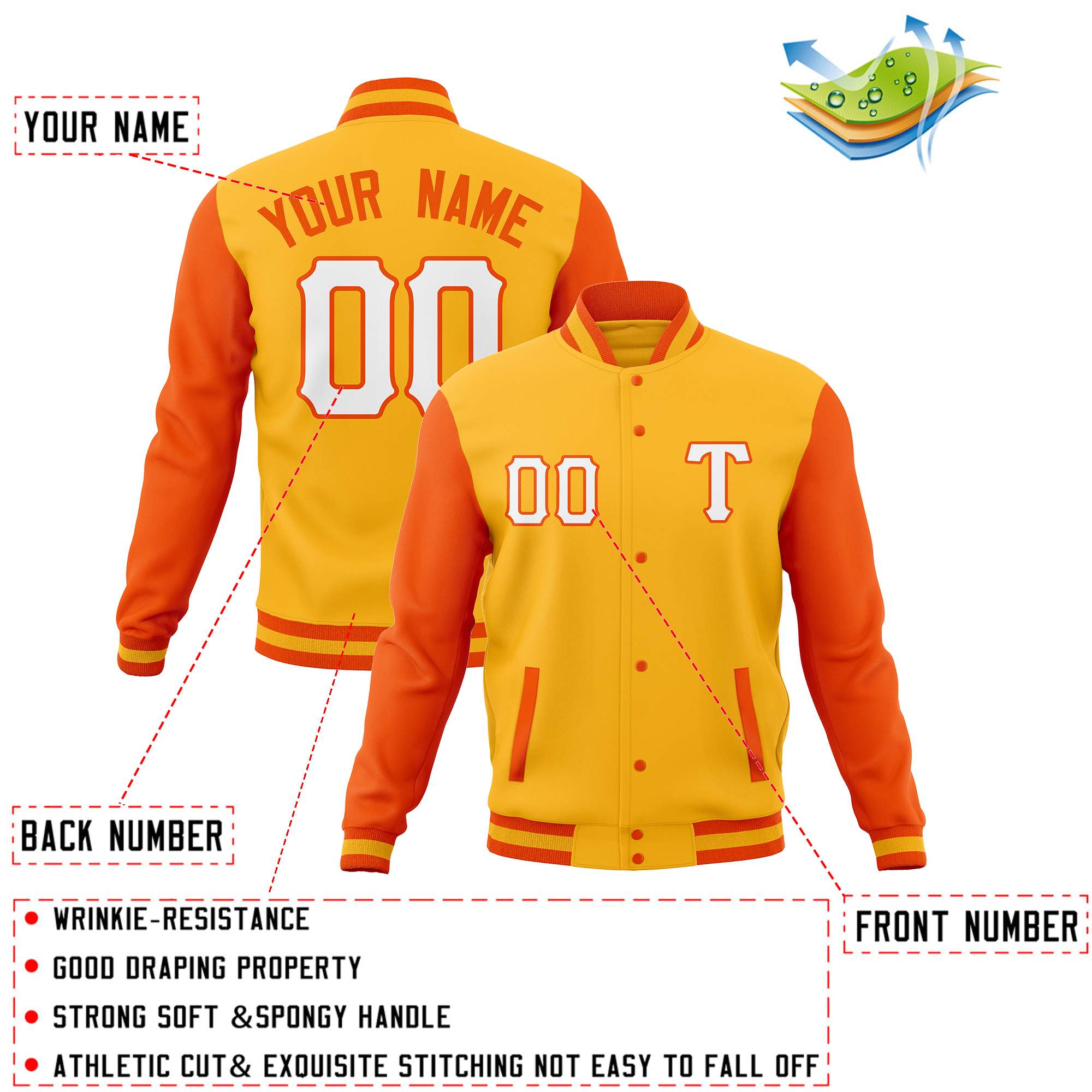 Custom Man's Varsity Baseball Jacket Cotton Blend Letterman Coats