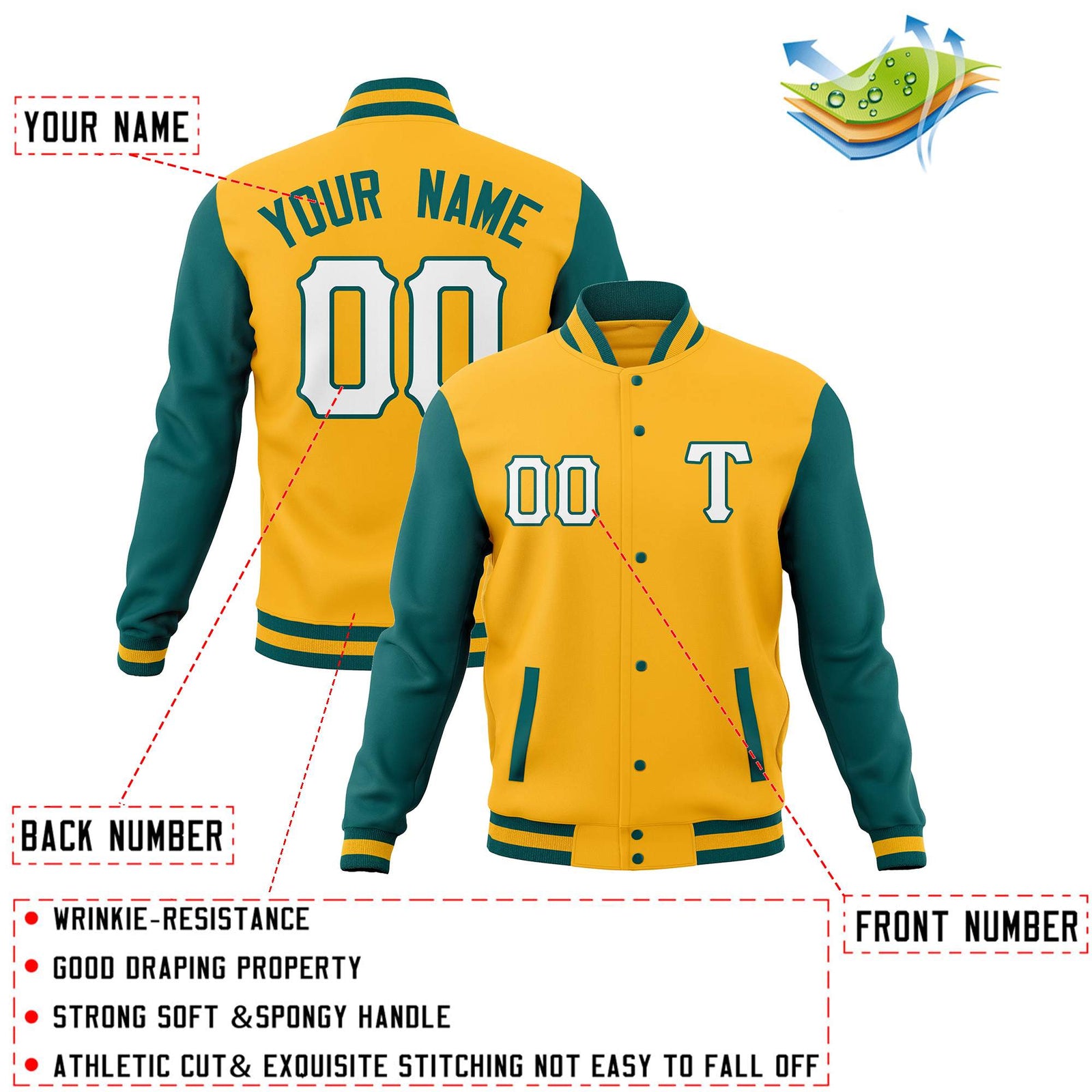 Custom Full-Snap Casual Baseball Coats Varsity Letterman Jackets