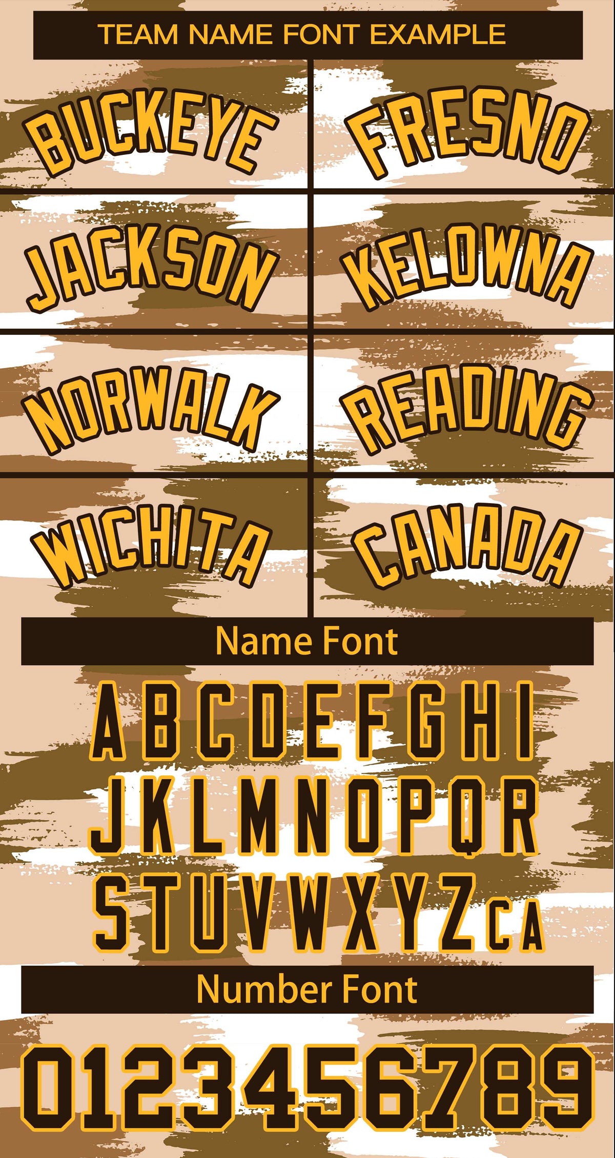 Custom Yellow Brown Camo Varsity Full-Snap Letterman Bomber Jacket