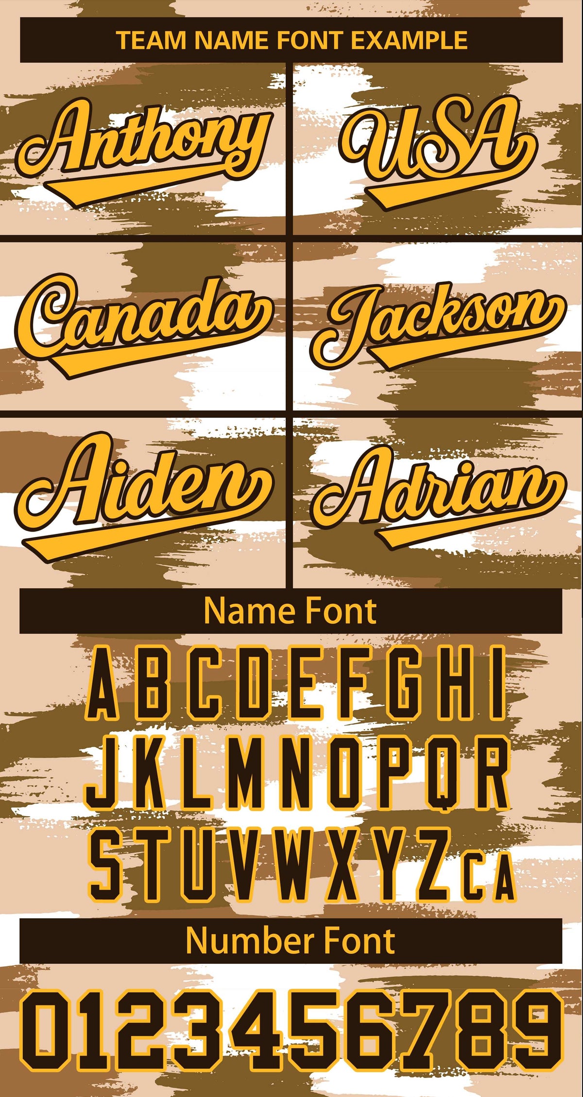 Custom Yellow Brown Camo Varsity Full-Snap Letterman Bomber Jacket