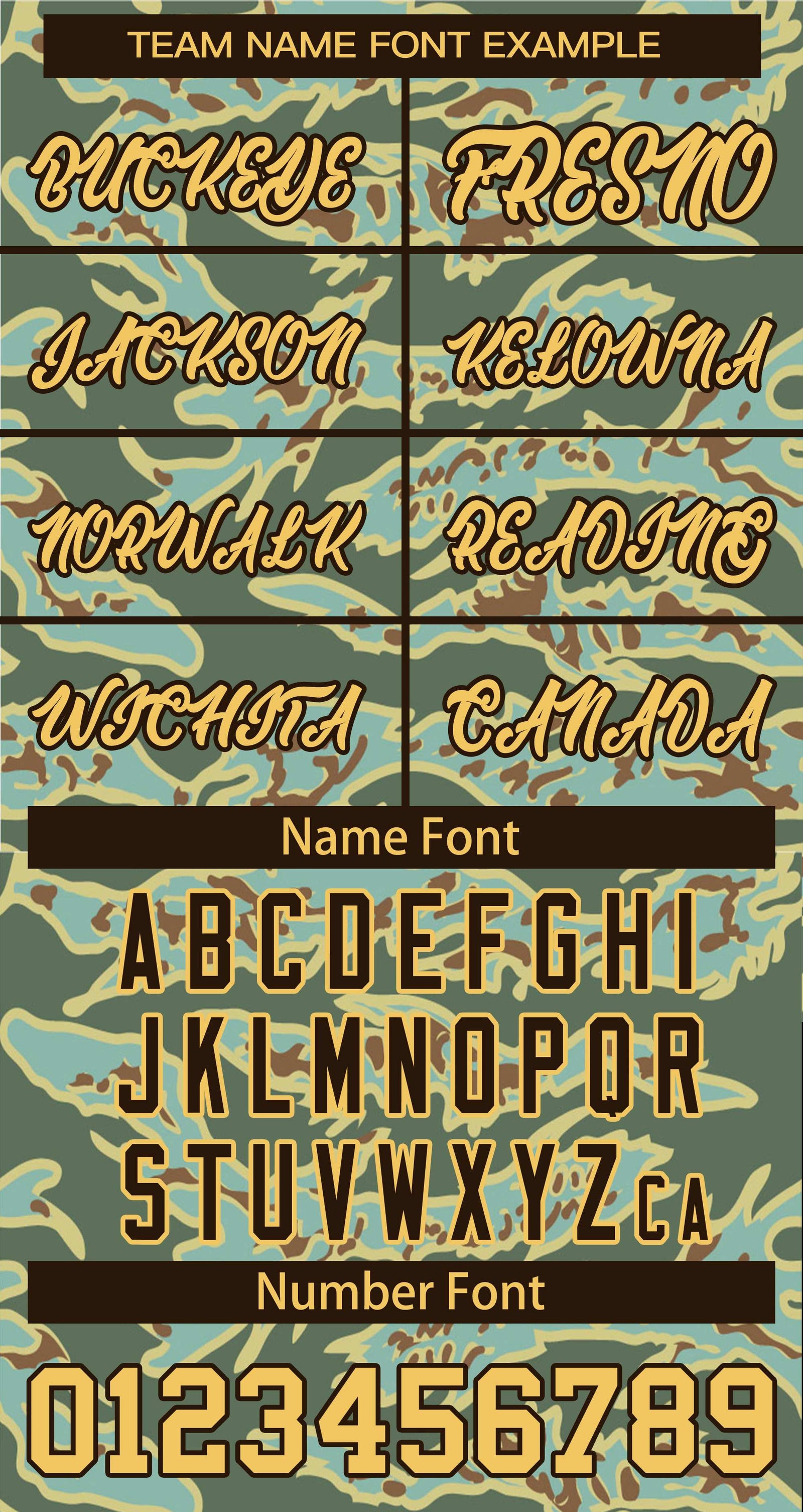 Custom Gold Brown Camo Varsity Full-Snap Letterman Bomber Jacket