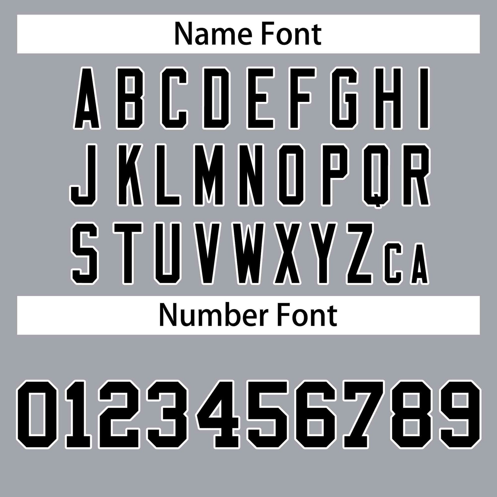 personalised bomber jacket name and number font