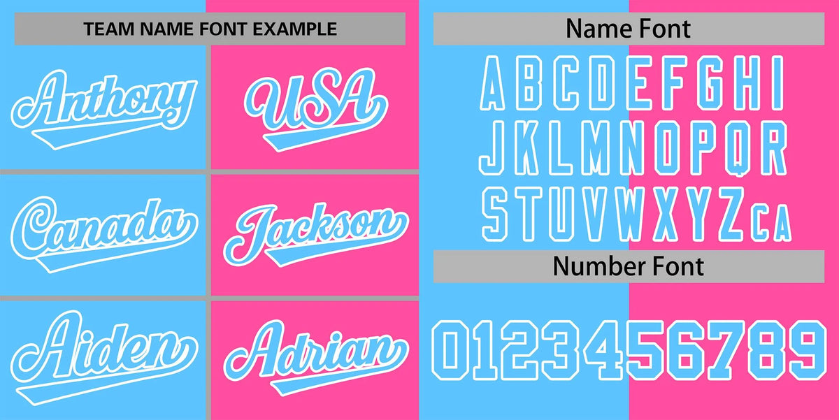 Custom Pink Powder Blue-White Letterman Two Tone Split Fashion Varsity Full-Snap Jacket