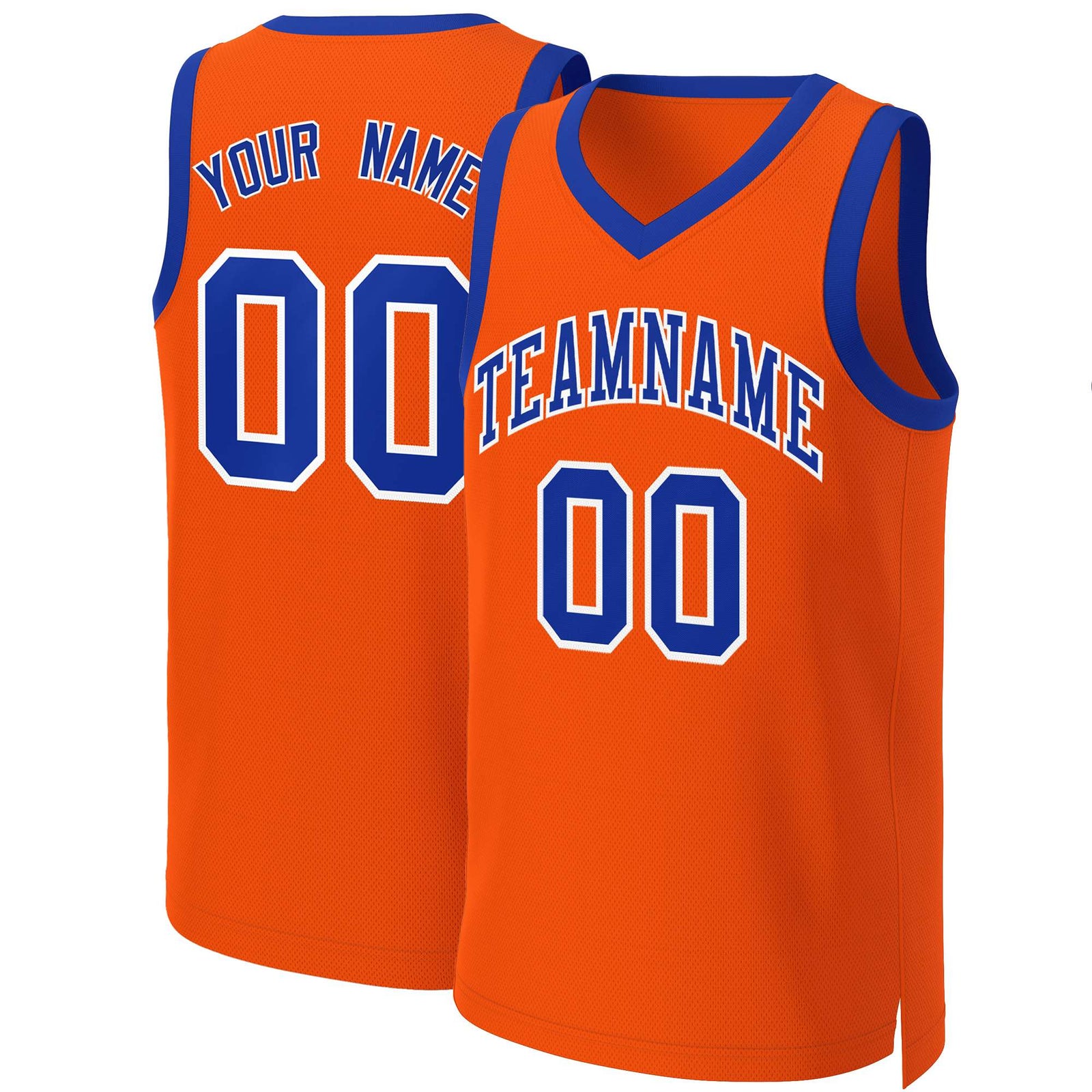 Custom Orange Royal-White Classic Tops Basketball Jersey