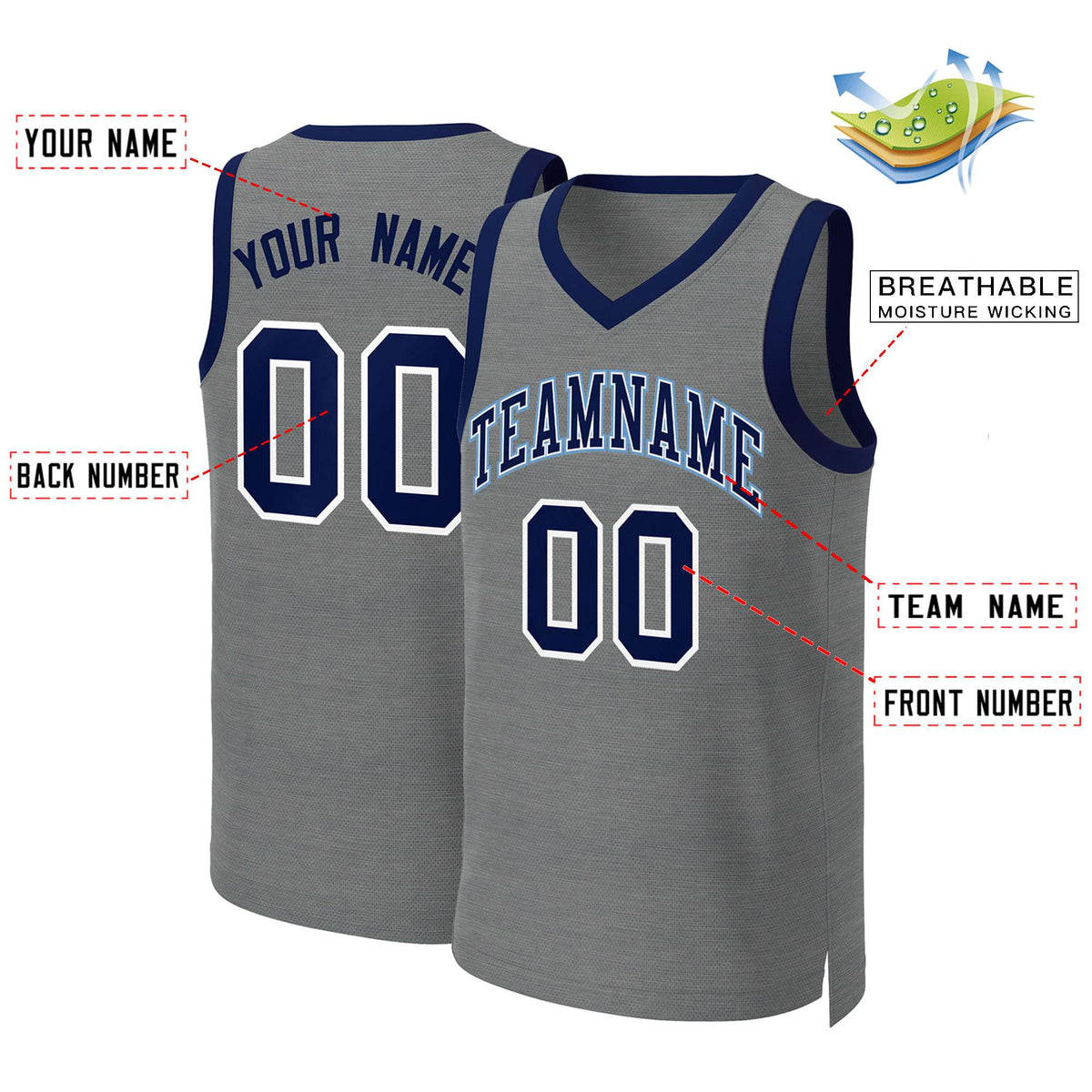 Custom Dark Gray Navy-White Classic Tops Basketball Jersey