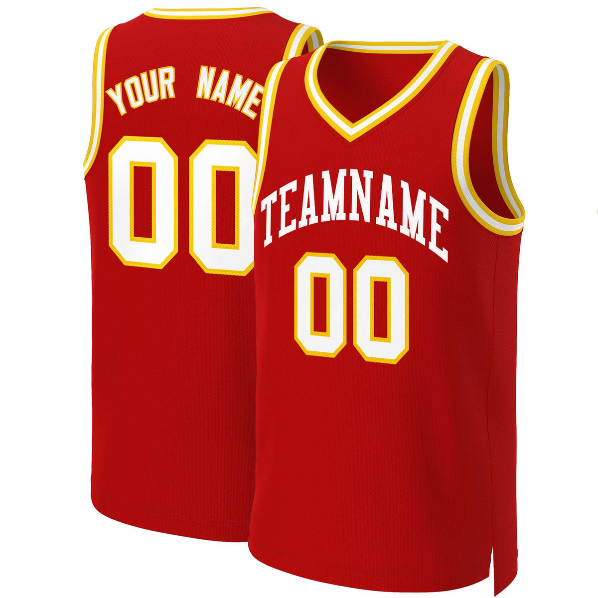 Custom Red White Classic Tops Basketball Jersey