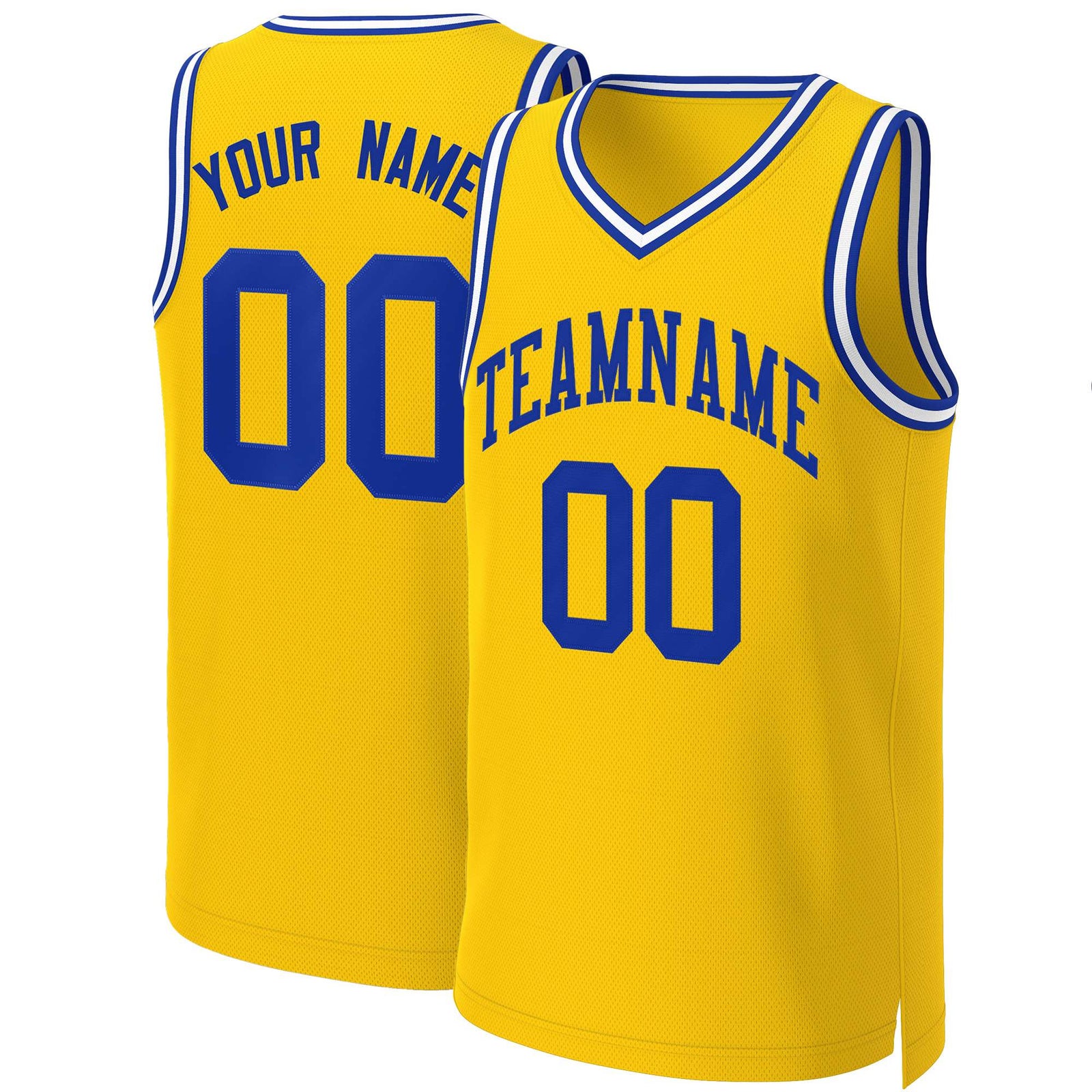 Custom Yellow Royal Classic Tops Basketball Jersey