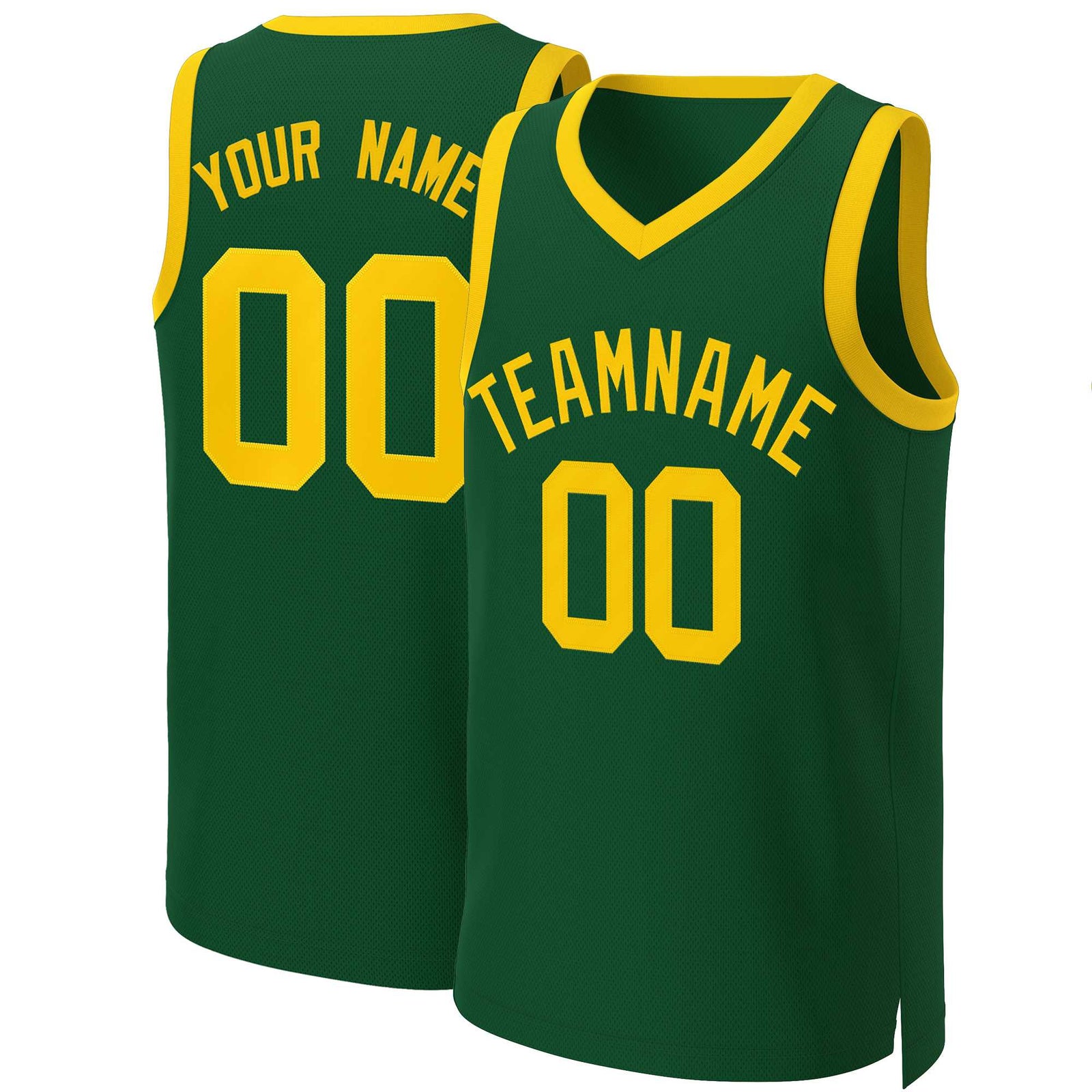 Custom Green Gold Classic Tops Basketball Jersey