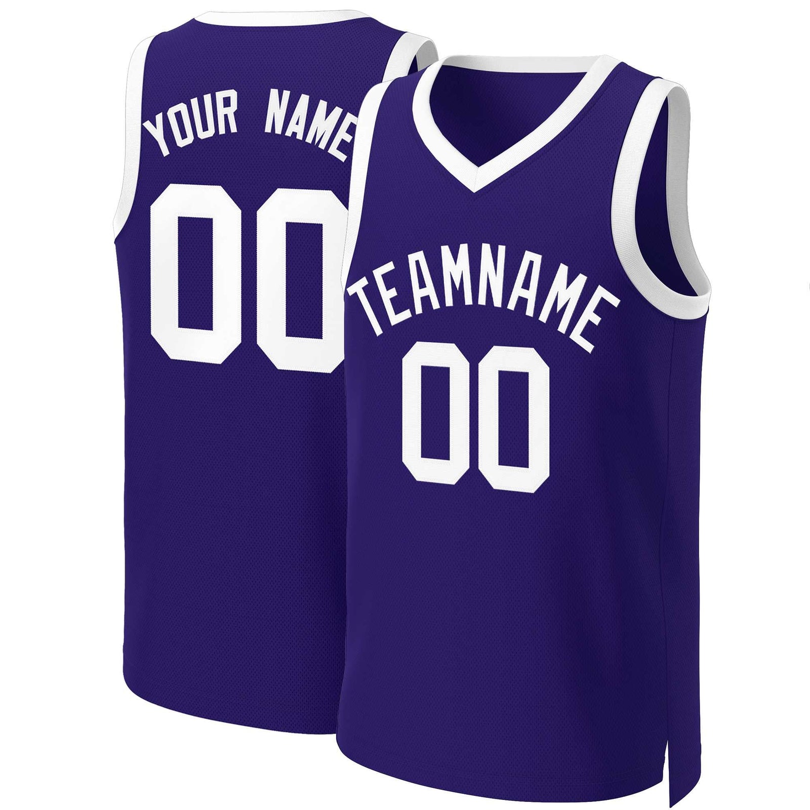 Custom Purple White Classic Tops Basketball Jersey