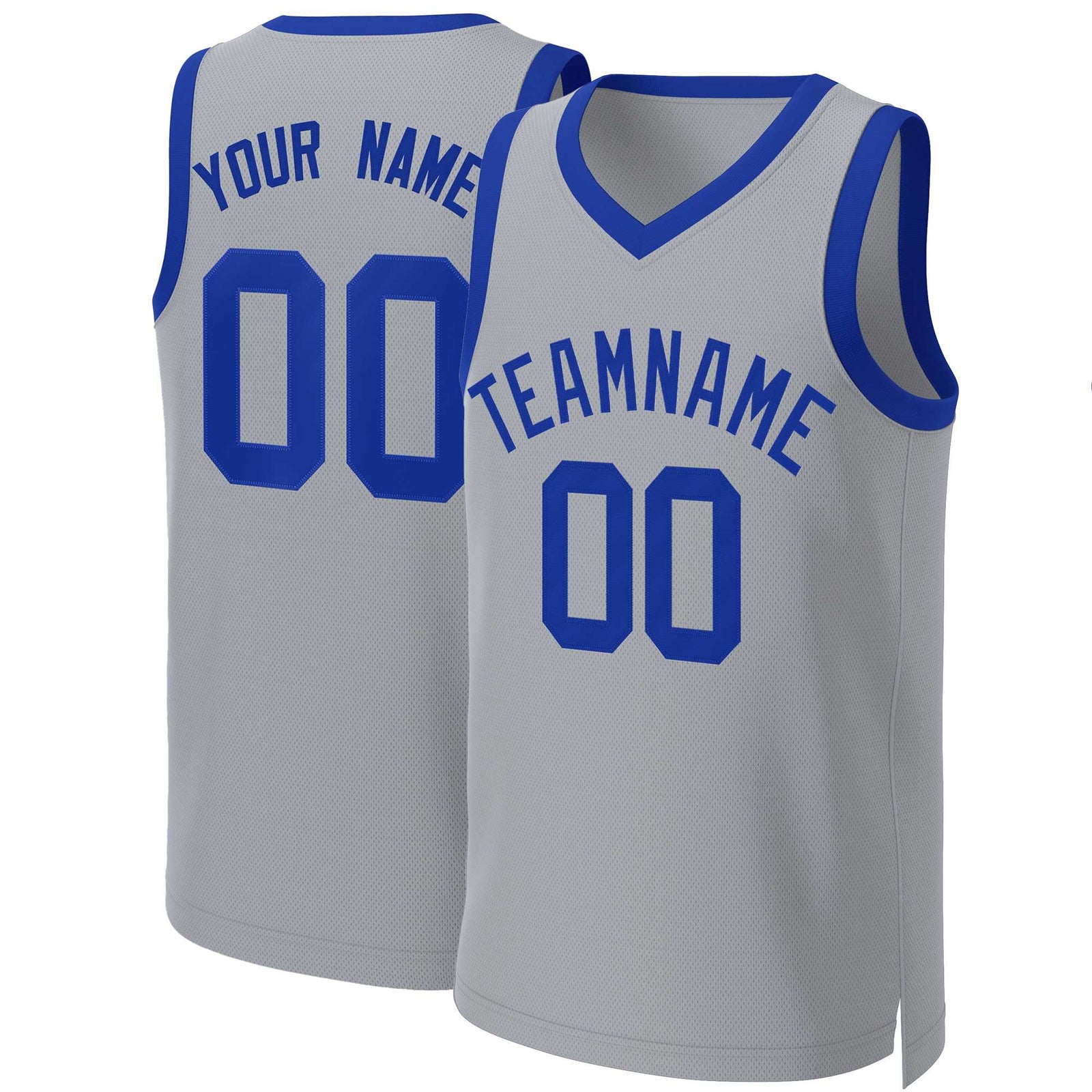 Custom Gray Royal Classic Tops Basketball Jersey