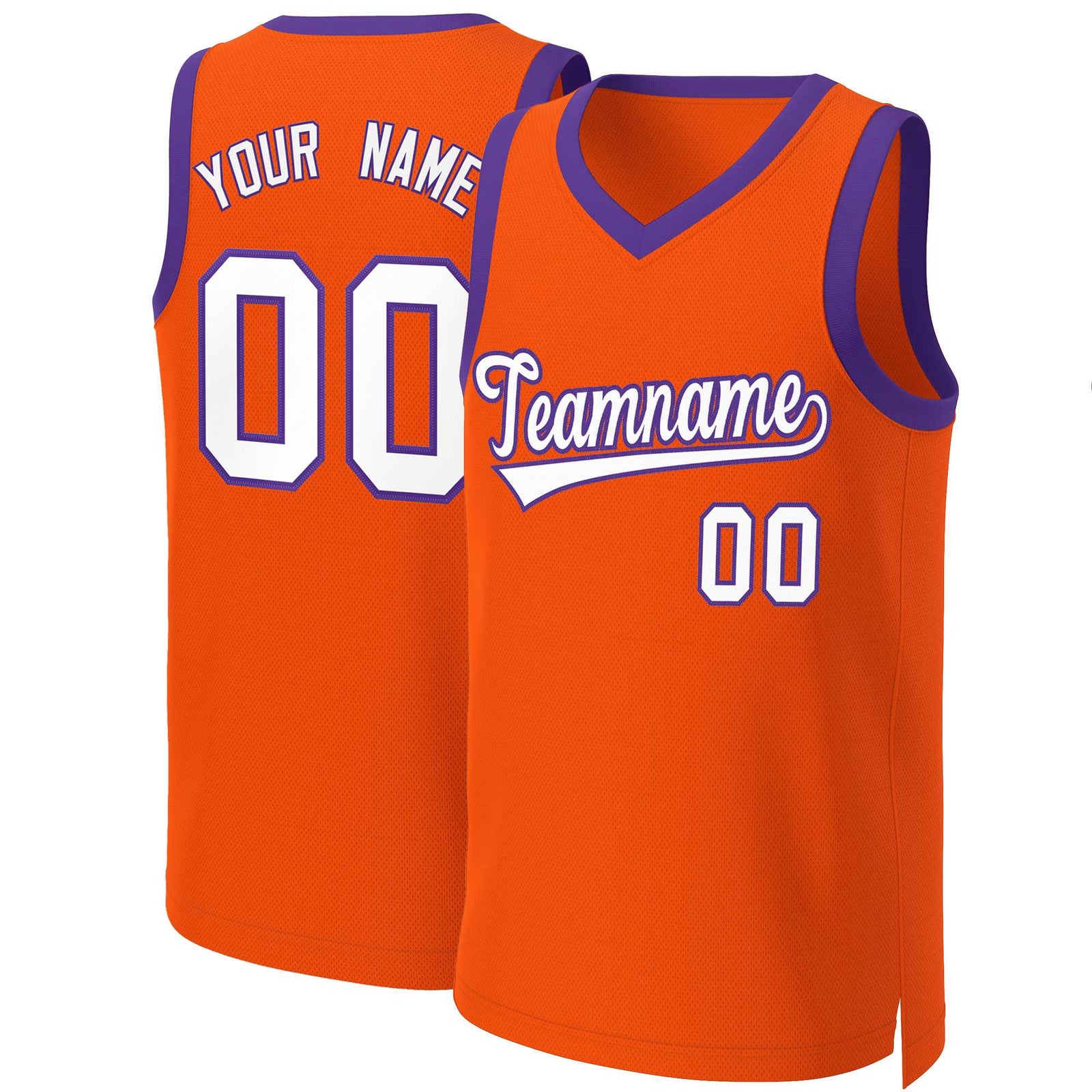 Custom Orange White-Purple Classic Tops Basketball Jersey