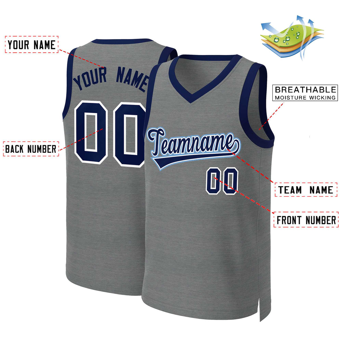 Custom Dark Gray Navy-White Classic Tops Basketball Jersey