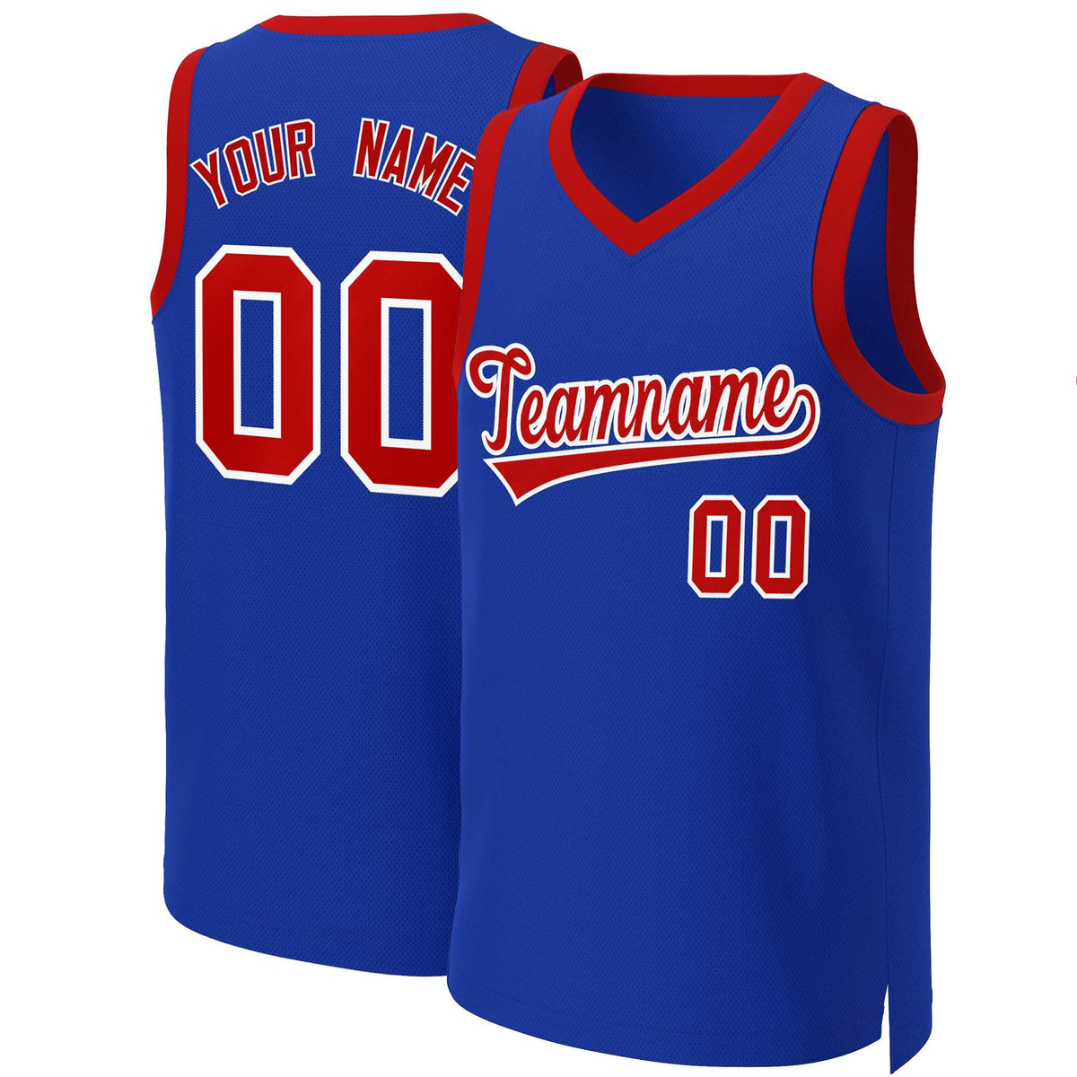 Custom Royal Red-White Classic Tops Basketball Jersey