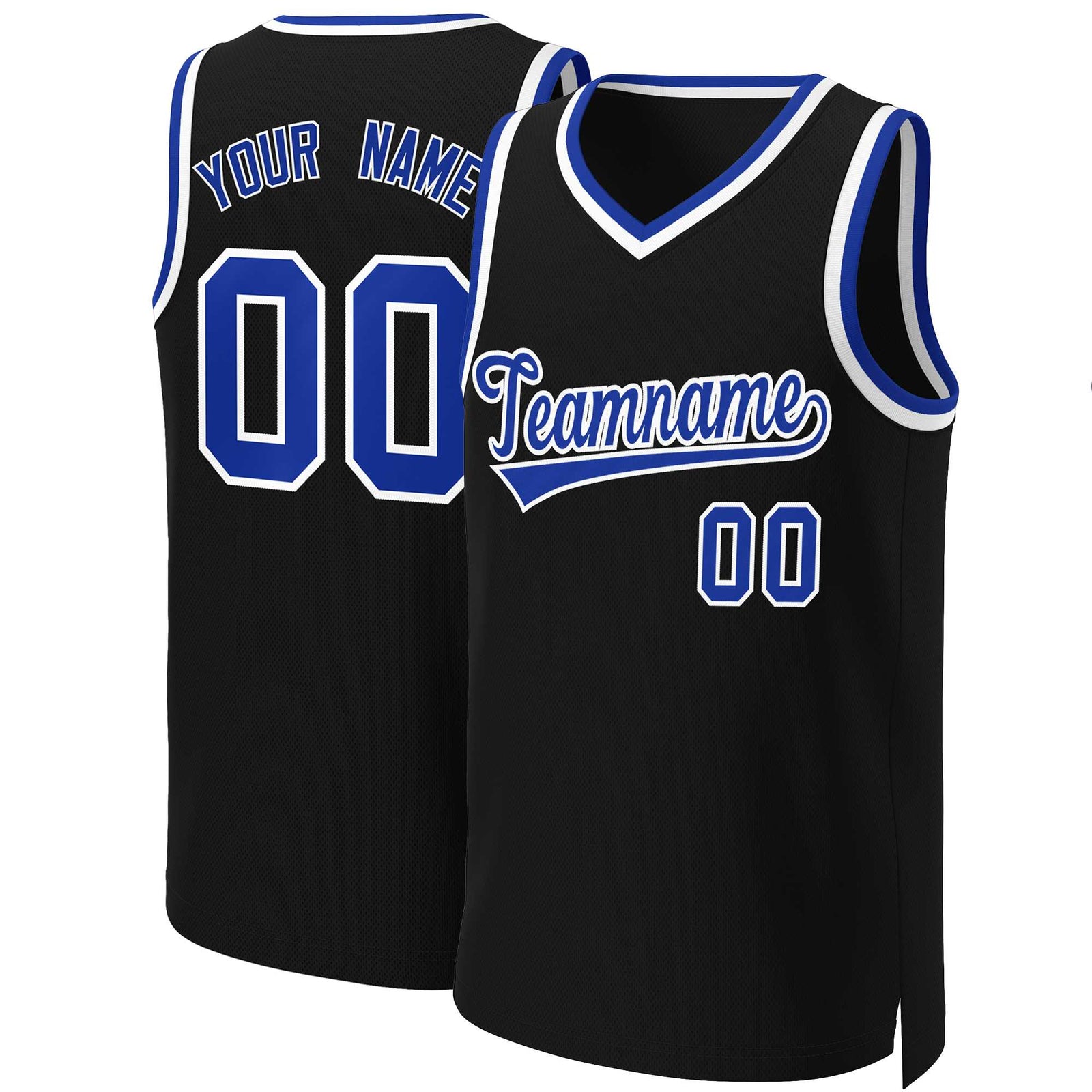 Custom Black Royal-White Classic Tops Basketball Jersey
