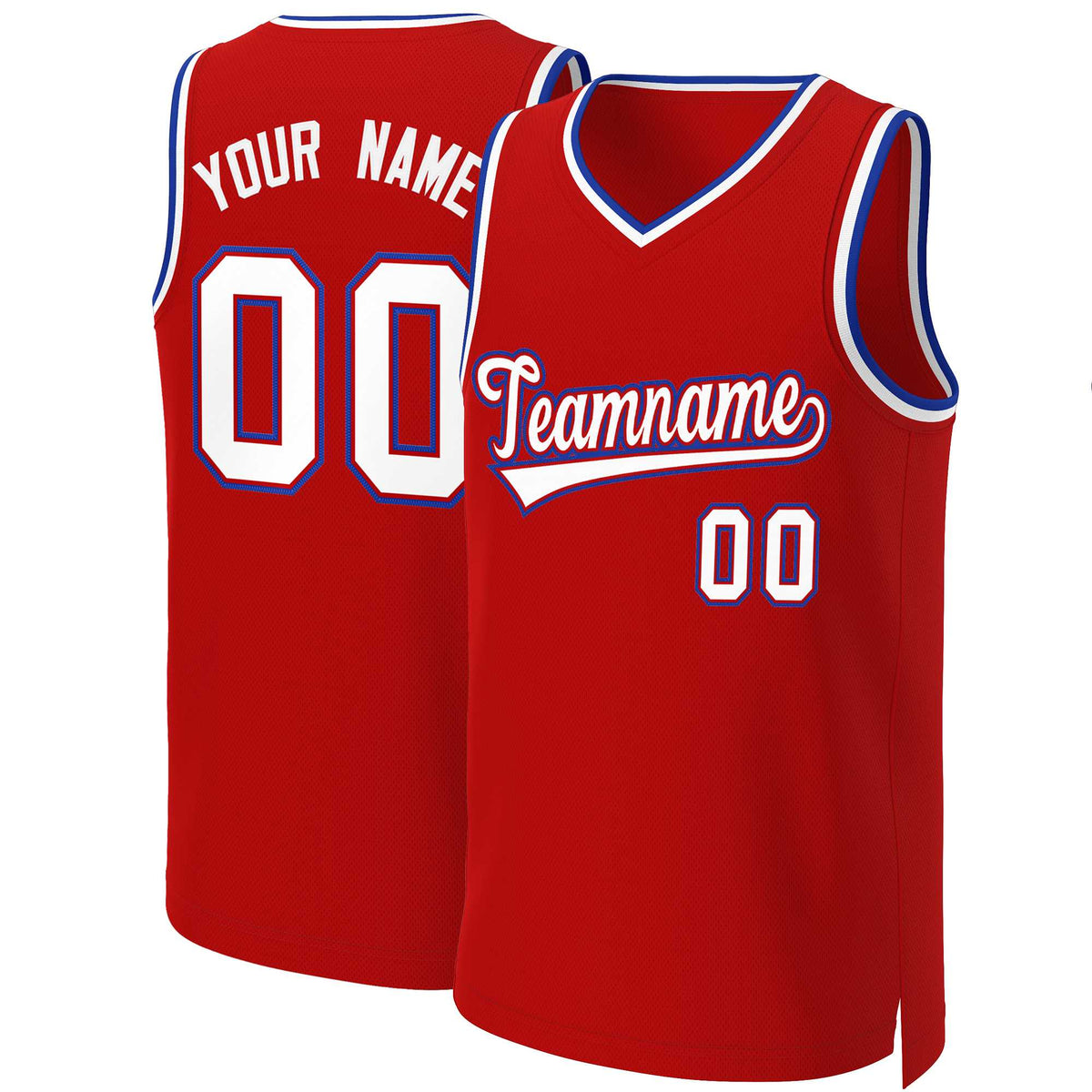Custom Red White-Red Classic Tops Basketball Jersey