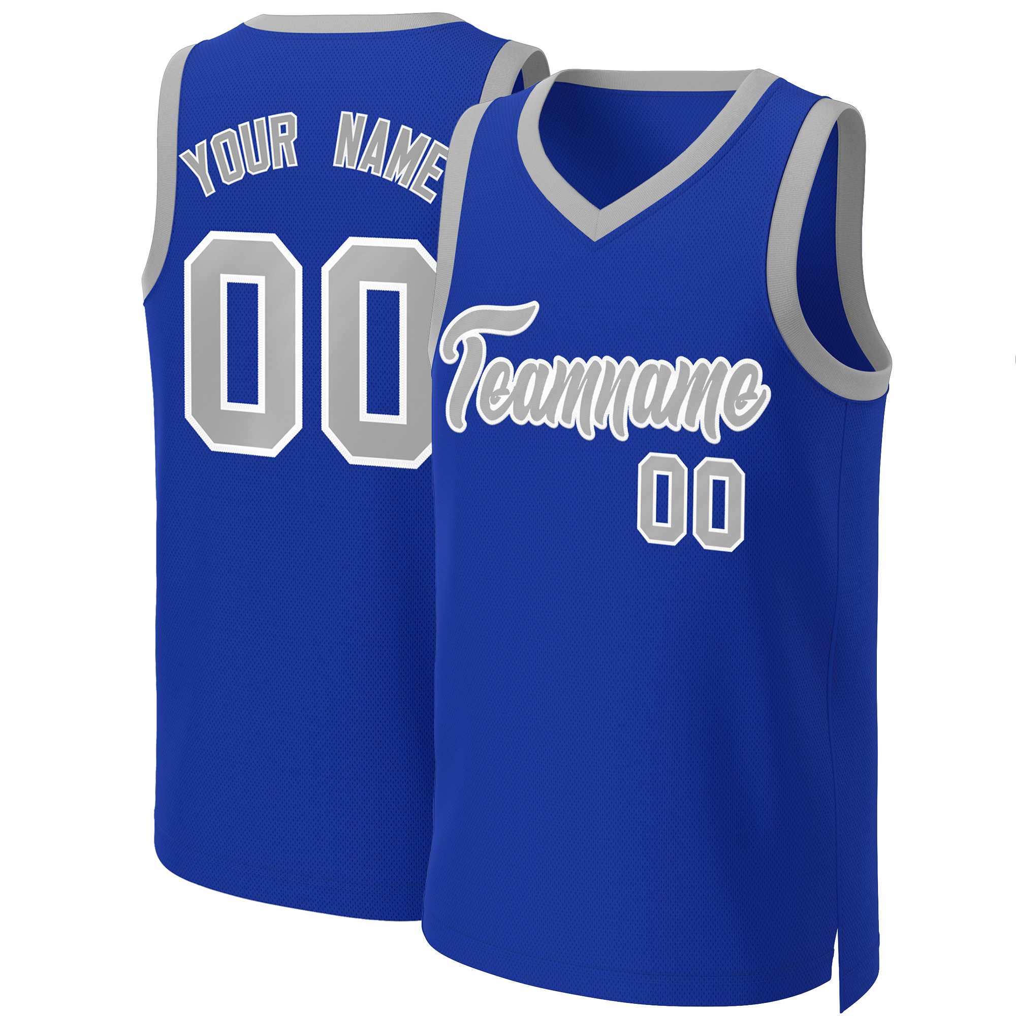 Custom Royal Gray-White Classic Tops Basketball Jersey