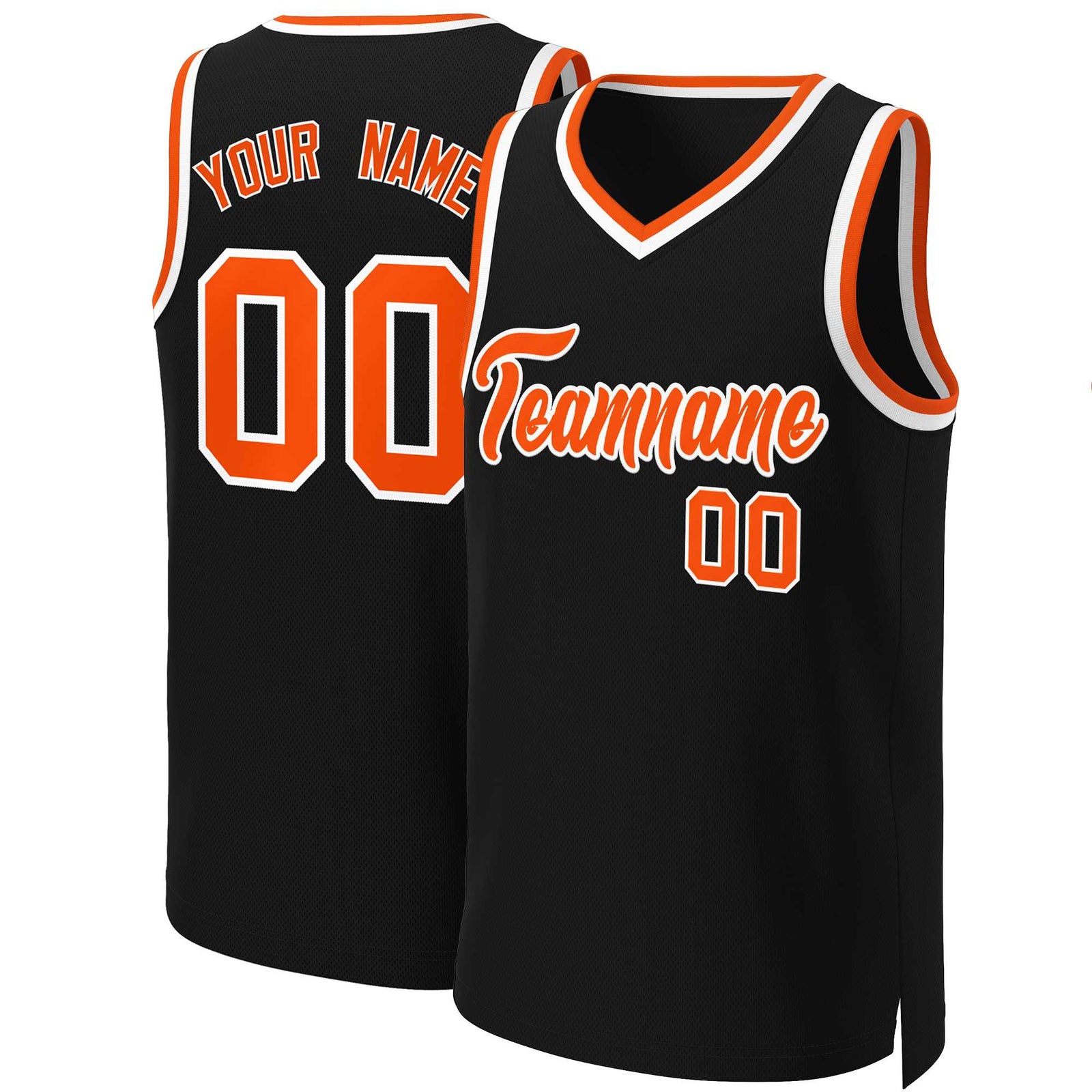 Custom Black Orange-White Classic Tops Basketball Jersey