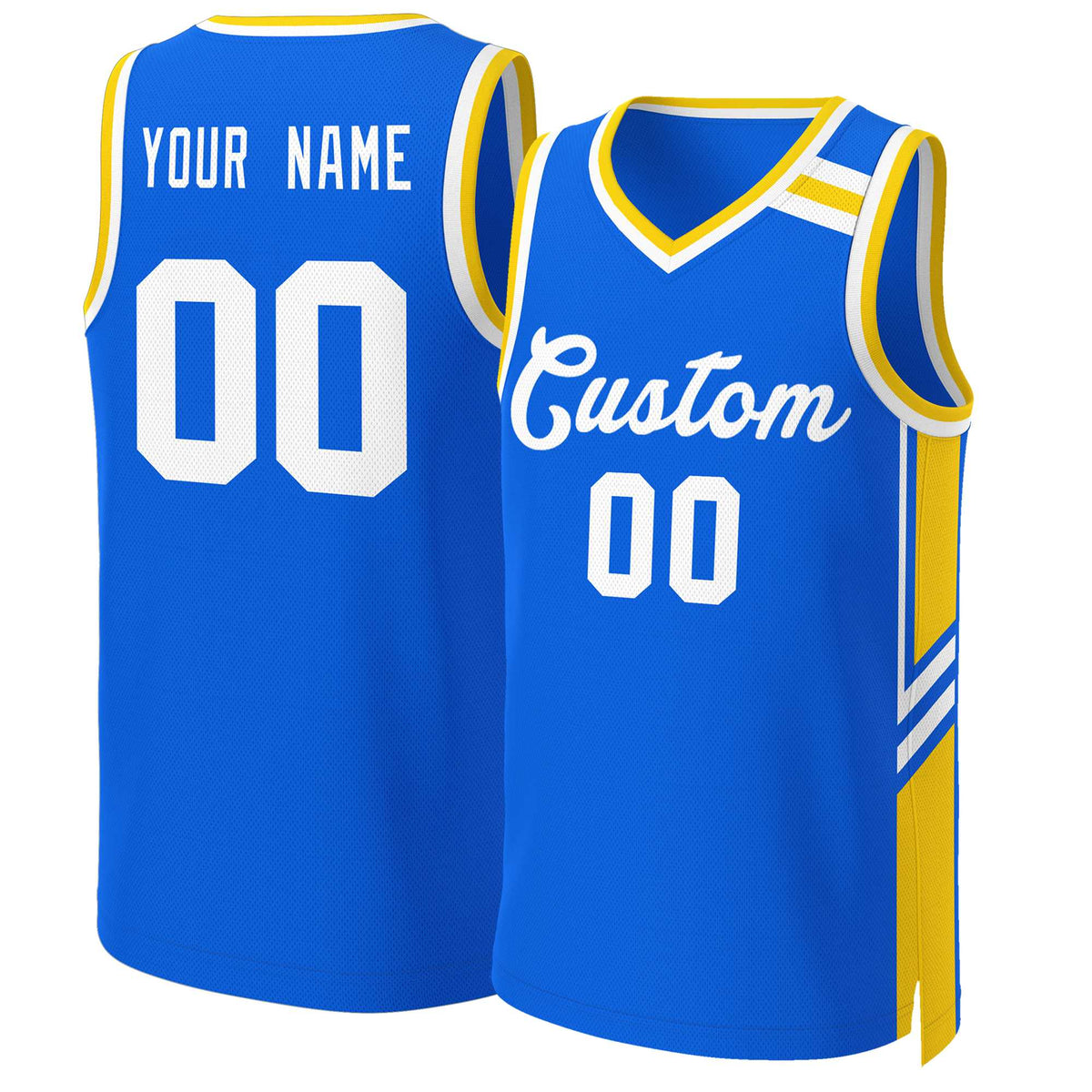 Custom Royal White Classic Tops Mesh Basketball Jersey