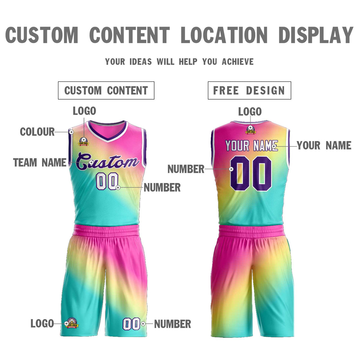 Custom Red Green-Purple Gradient Fashion Sets Slash Basketball Jersey