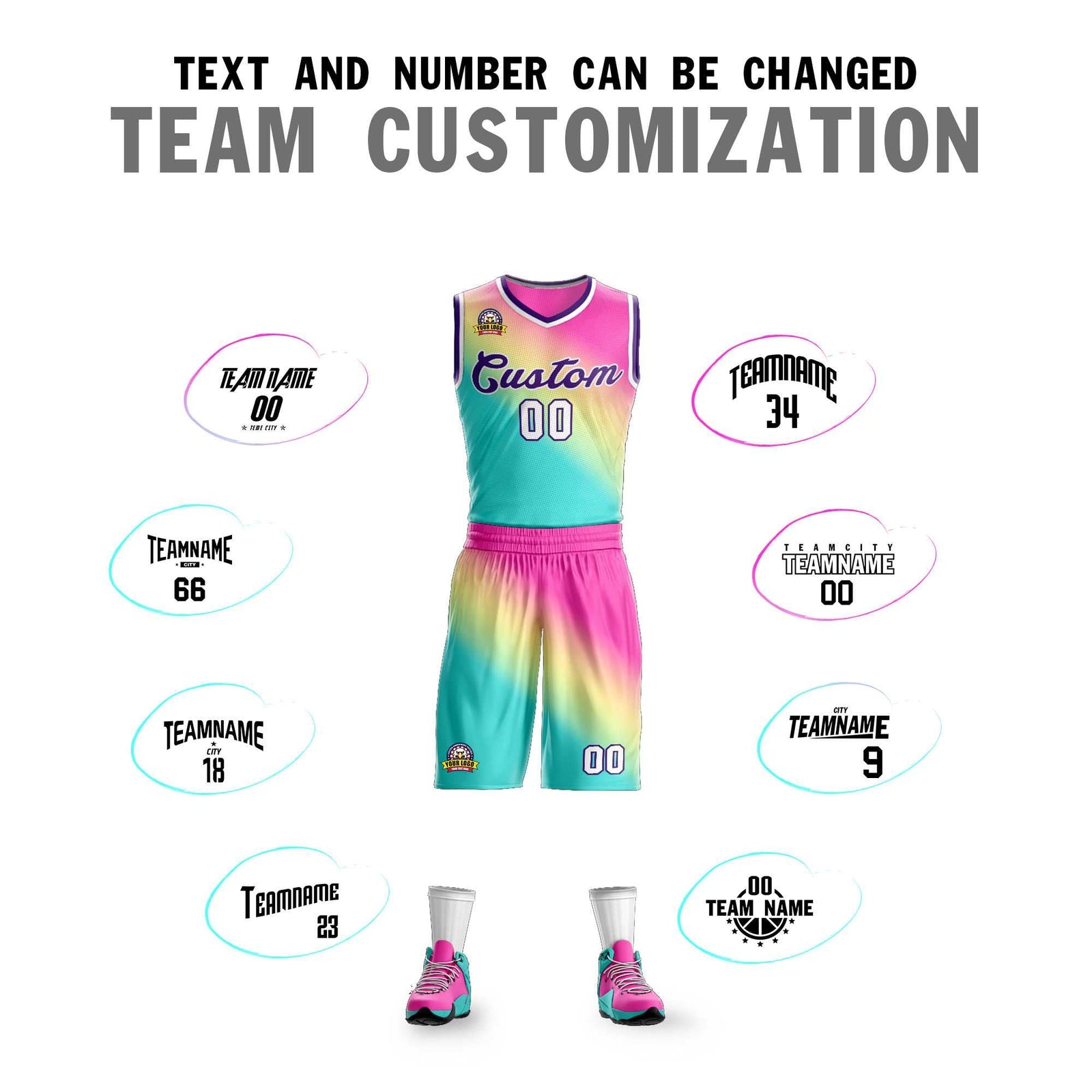 Custom Red Green-Purple Gradient Fashion Sets Slash Basketball Jersey