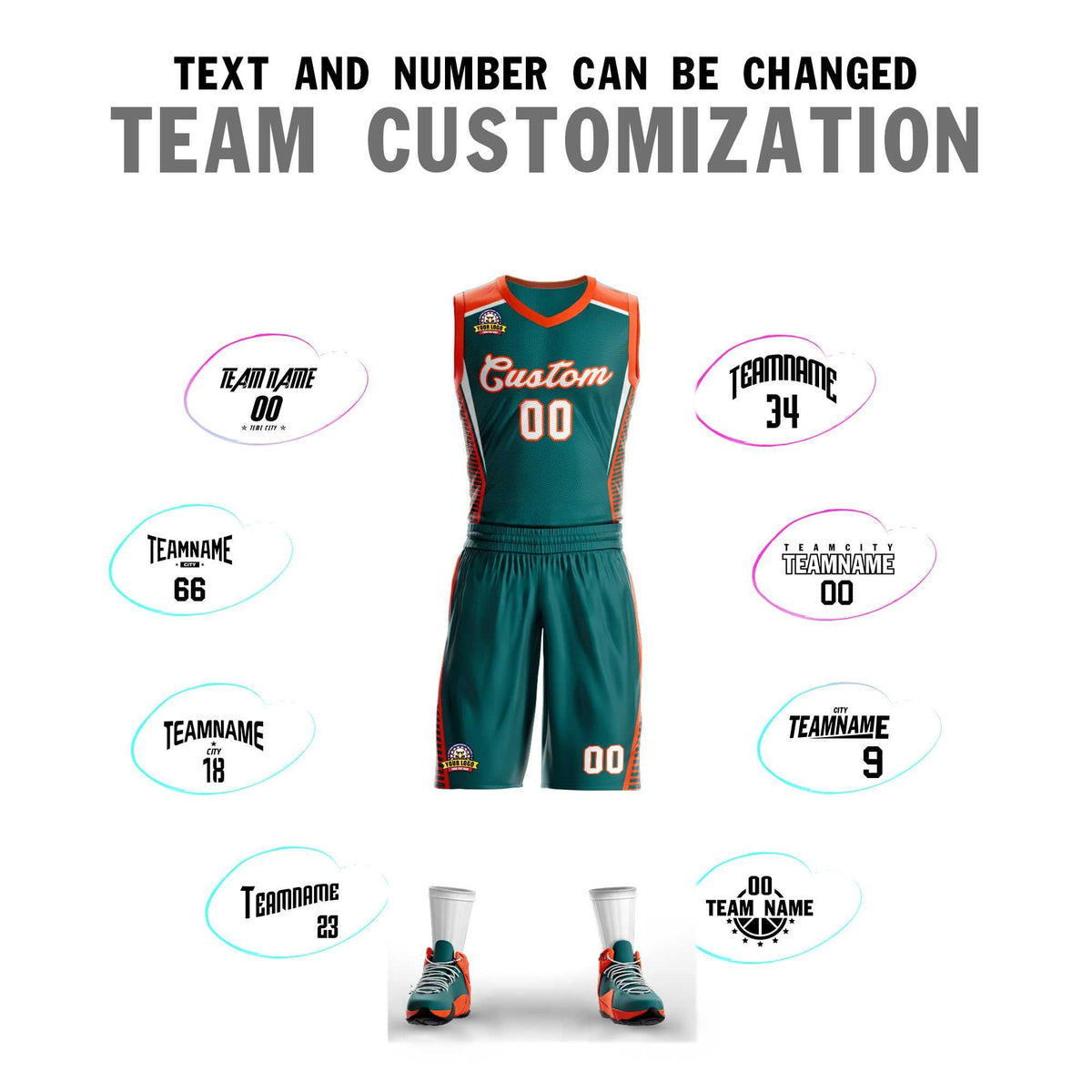 Custom Aqua White-Orange Classic Sets Mesh Basketball Jersey
