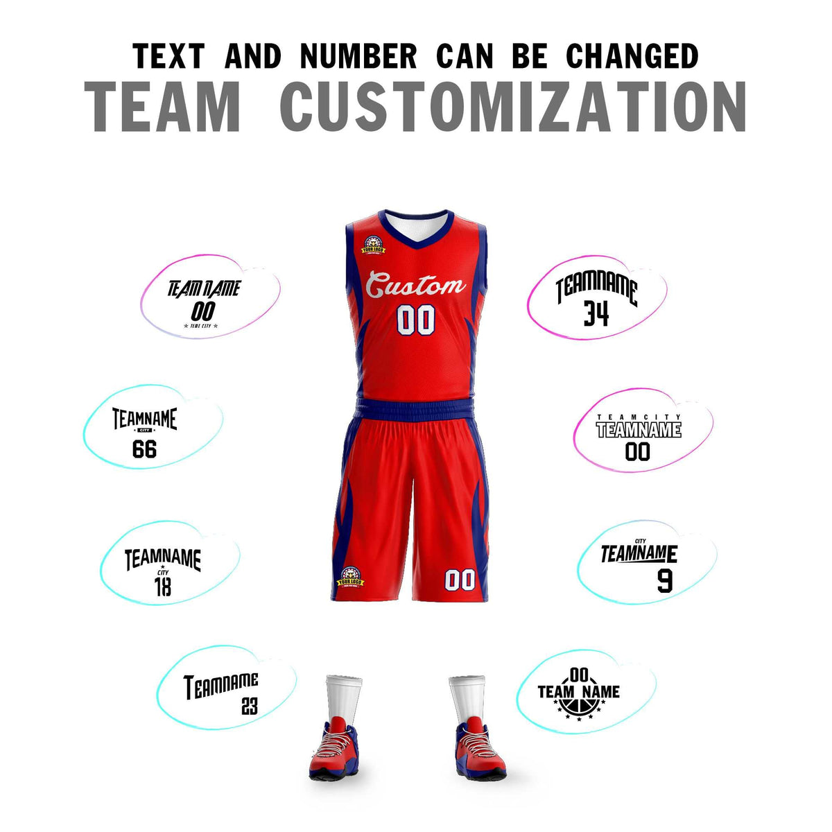Custom Red White Classic Sets Mesh Basketball Jersey