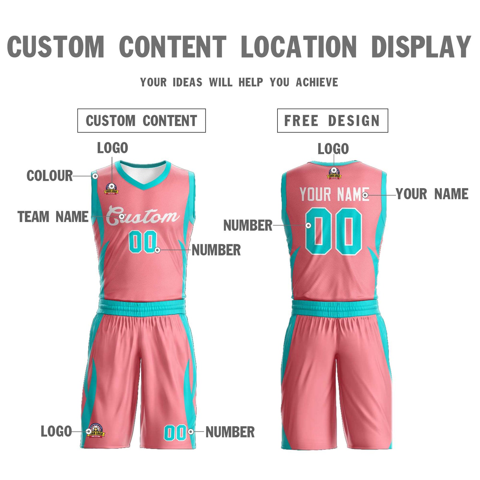 Custom Light Pink White Classic Sets Mesh Basketball Jersey