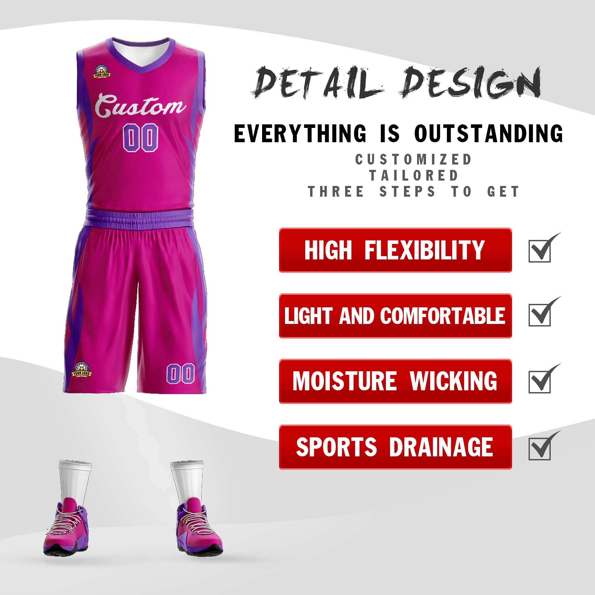 Custom Red Red Classic Sets Mesh Basketball Jersey