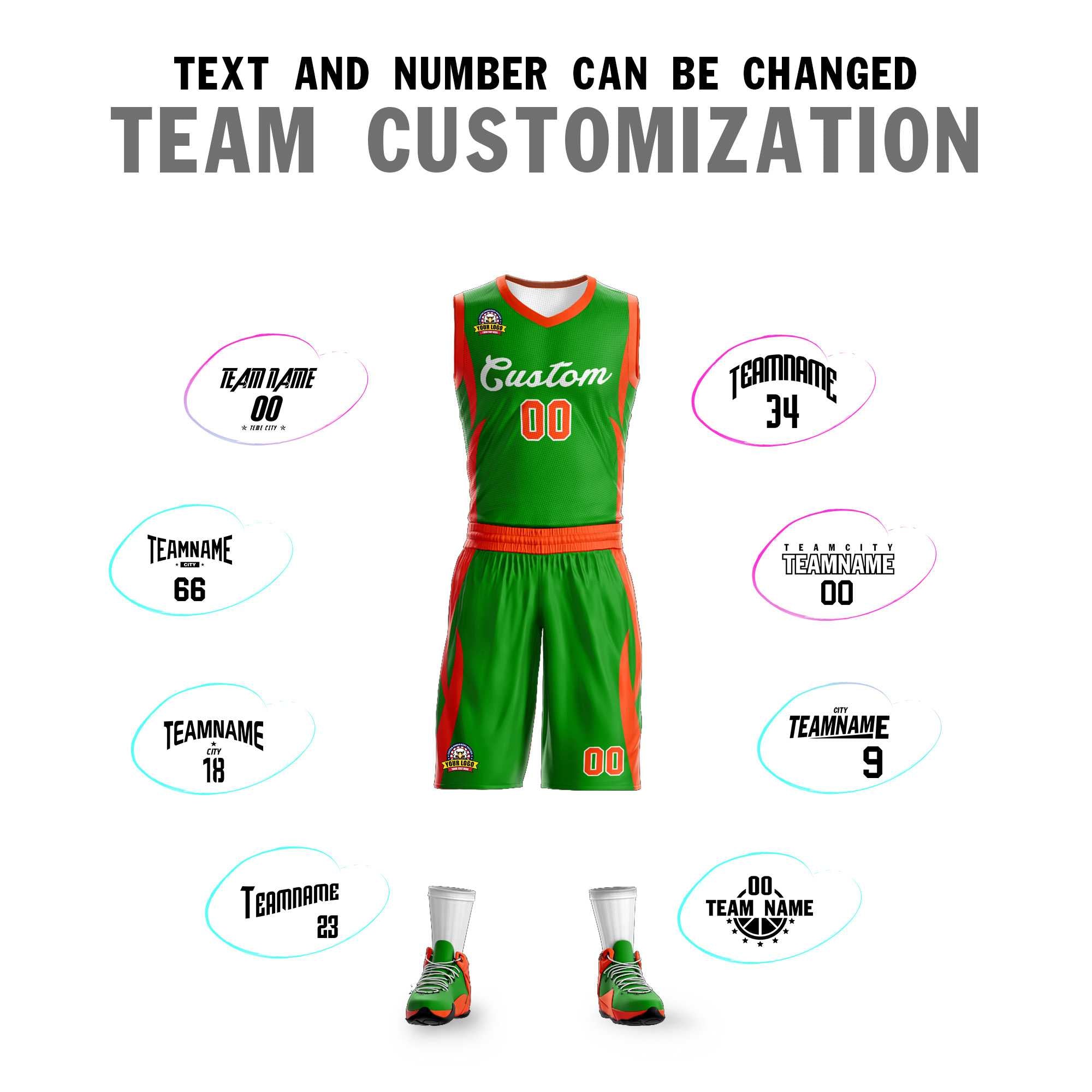 Custom Green Green Classic Sets Mesh Basketball Jersey
