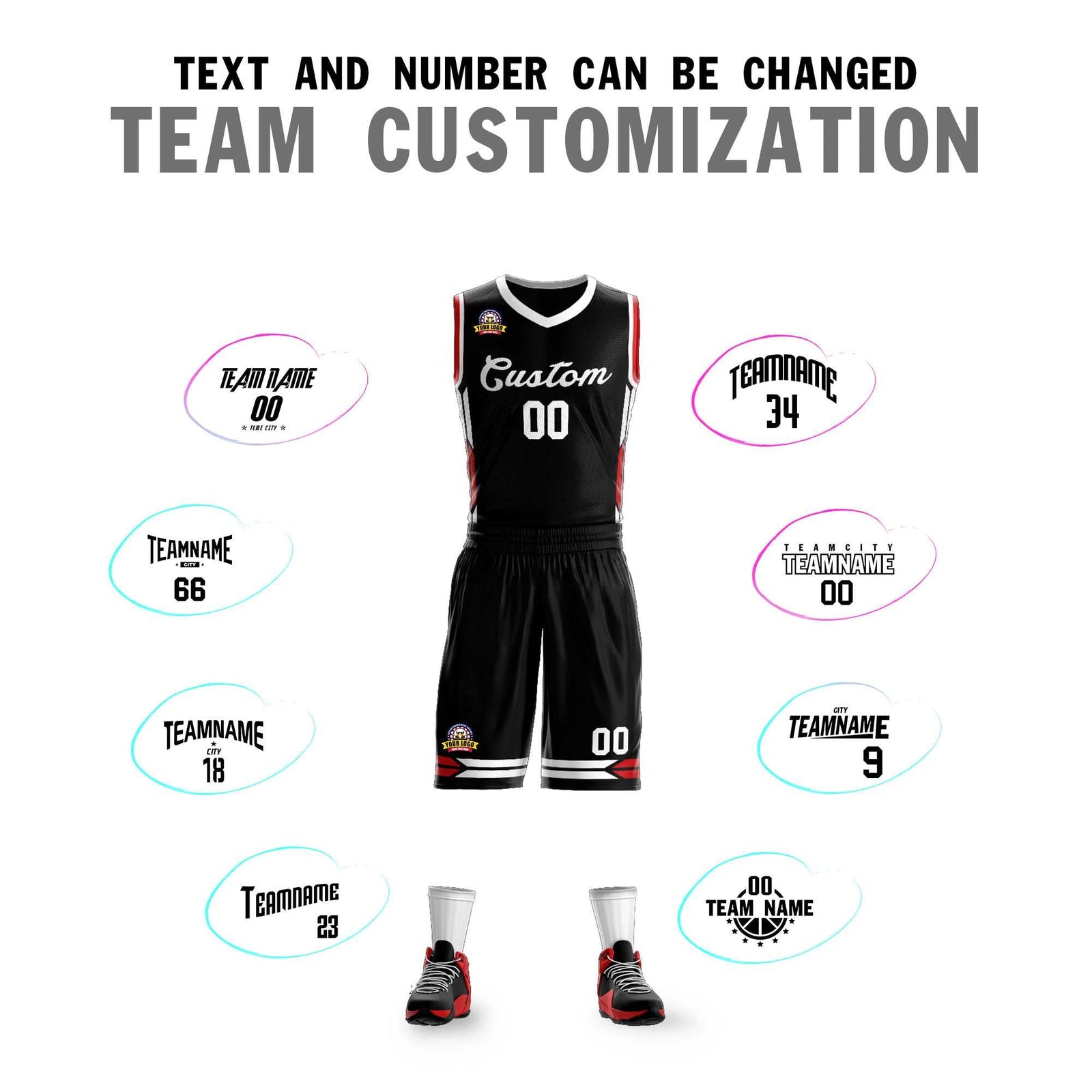 Custom Black White Classic Sets Mesh Basketball Jersey