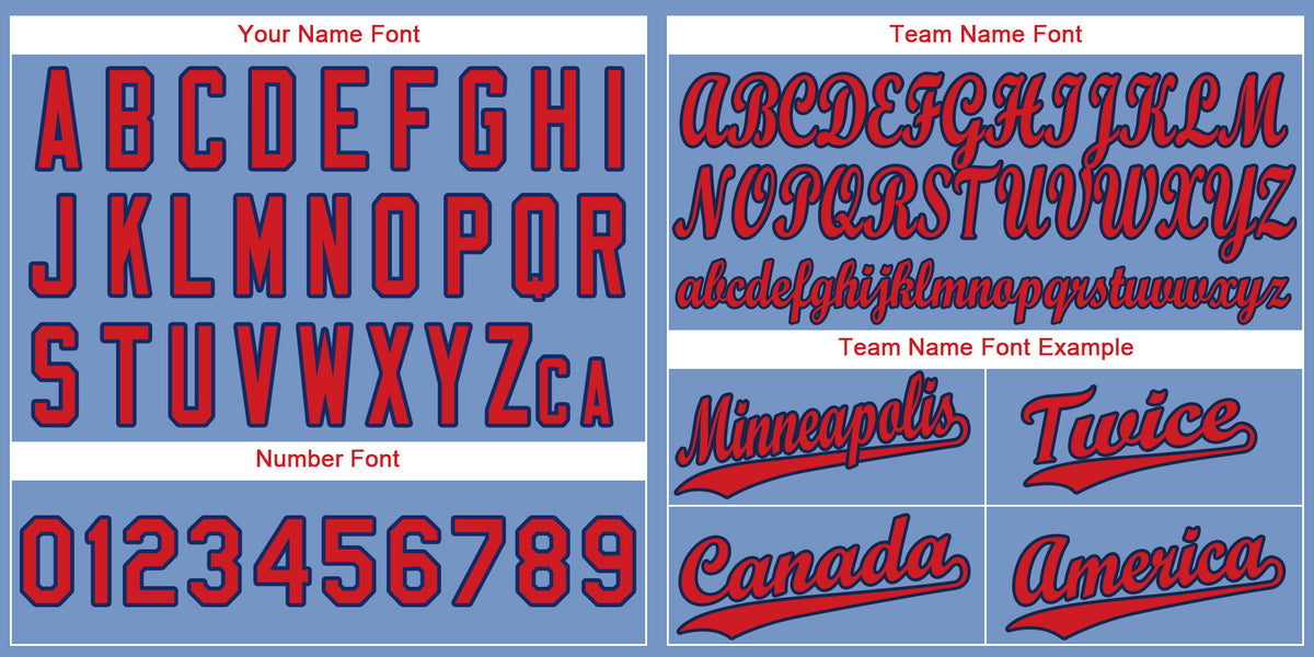 Custom Light Blue Red-Navy Classic Style Authentic Baseball Jersey