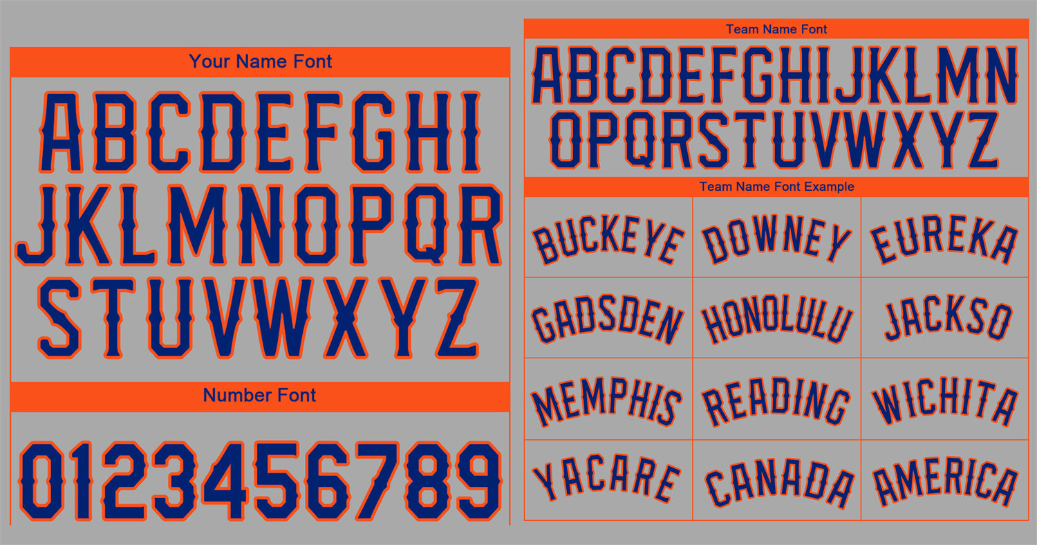 Custom Gray Royal-Orange Classic Style Authentic Baseball Jersey