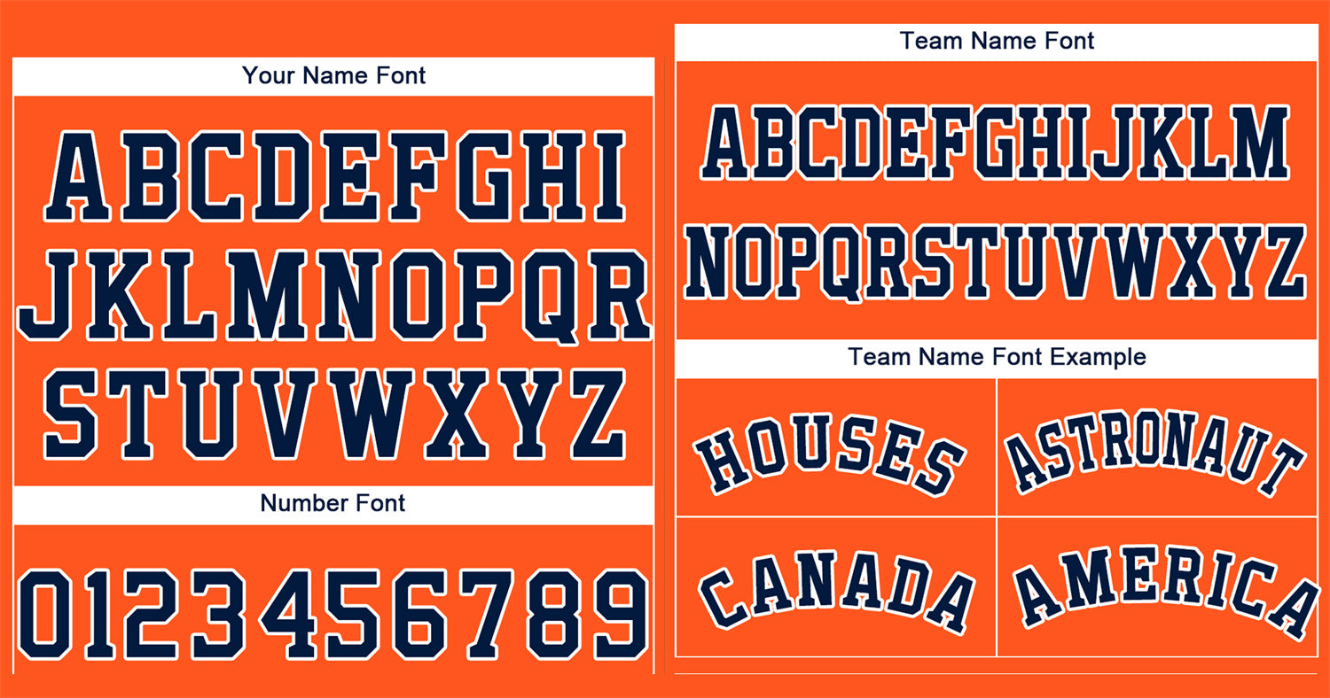 Custom Orange Navy-White Bull Classic Style Authentic Baseball Jersey