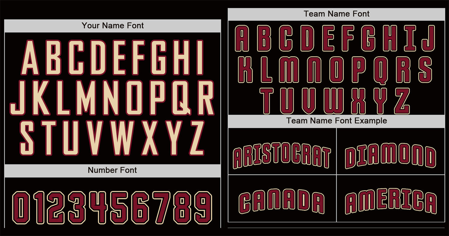 Custom Black Crimson-Cream Classic Style Authentic Baseball Jersey