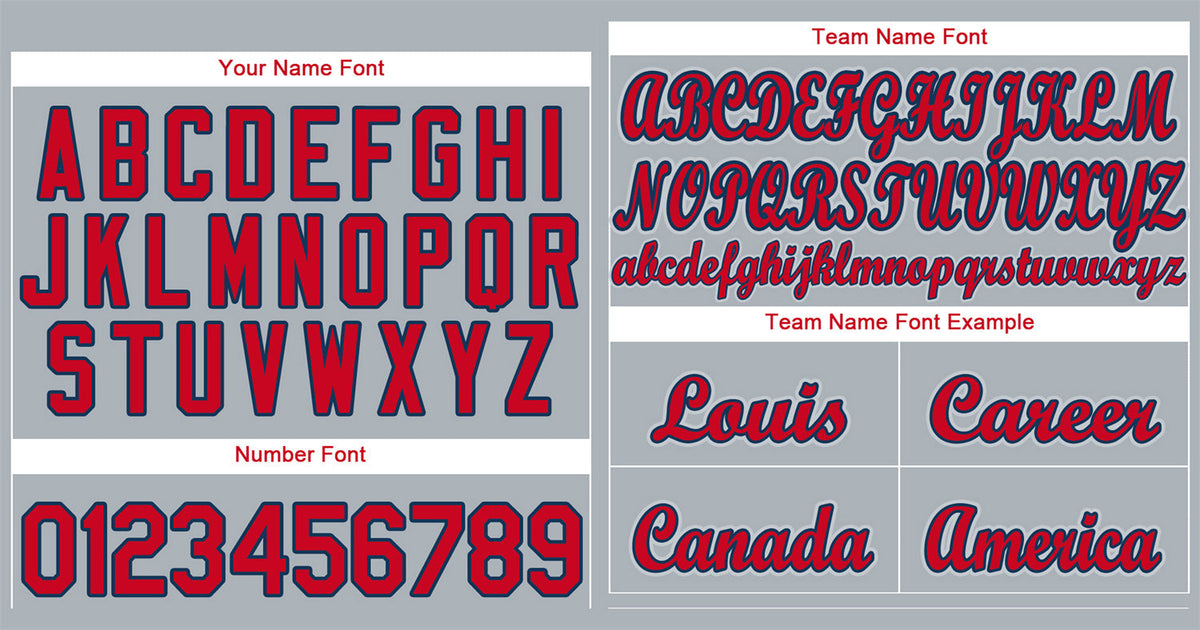 Custom Gray Red-Navy Classic Style Authentic Baseball Jersey