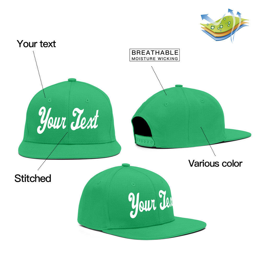 Custom Kelly Green White-Black Sport Baseball Cap