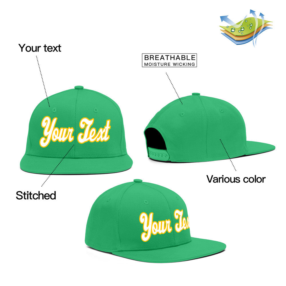 Custom Kelly Green Red-White Sport Baseball Cap