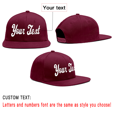 Custom Crimson White Casual Sport Baseball Cap